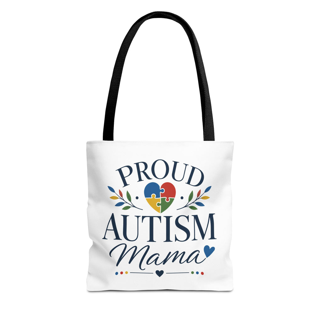 Proud Autism Mama Tote Bag | Puzzle Heart Support Awareness