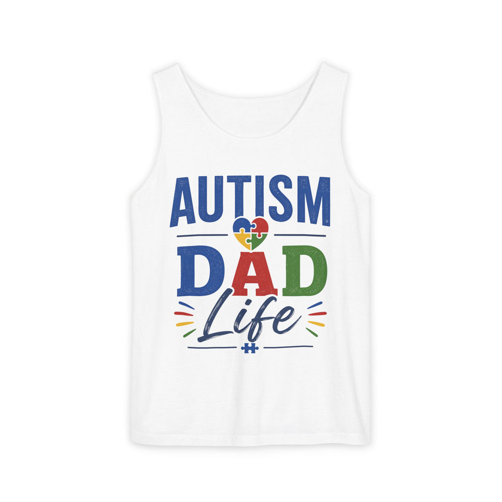 Autism Dad Life Tank Top | Awareness Puzzle Heart, Father Support