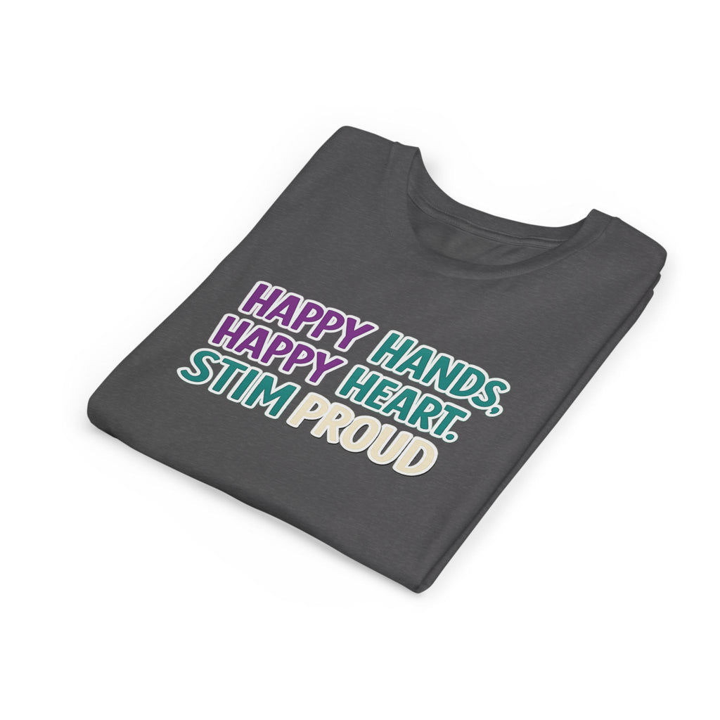 Happy Hands Happy Heart Youth Shirt Stim Proud Autism Awareness T Shirt Sensory Friendly Kids Neurodivergent Special Needs Tee