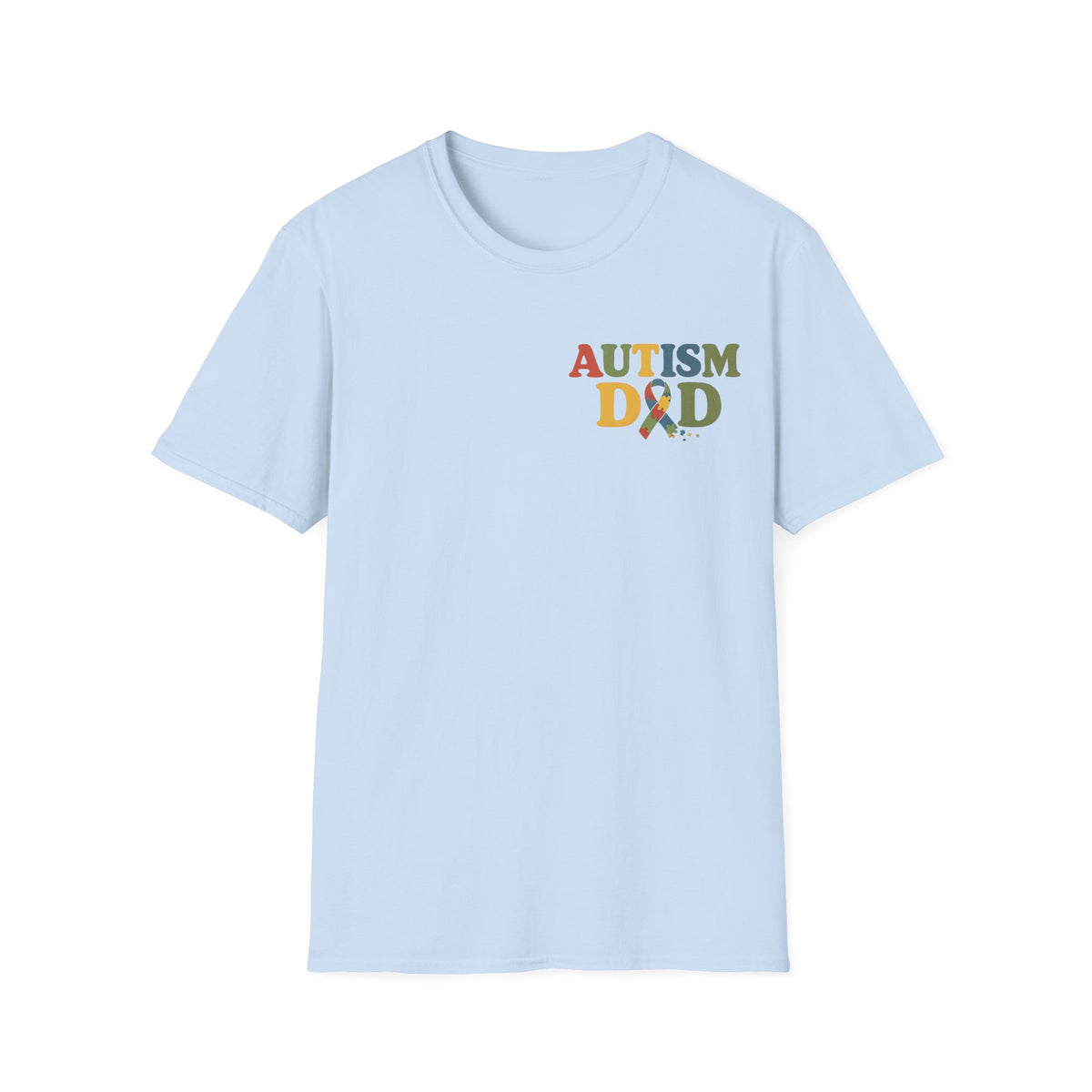 Autism Dad T-Shirt | Rainbow Puzzle Support Tee