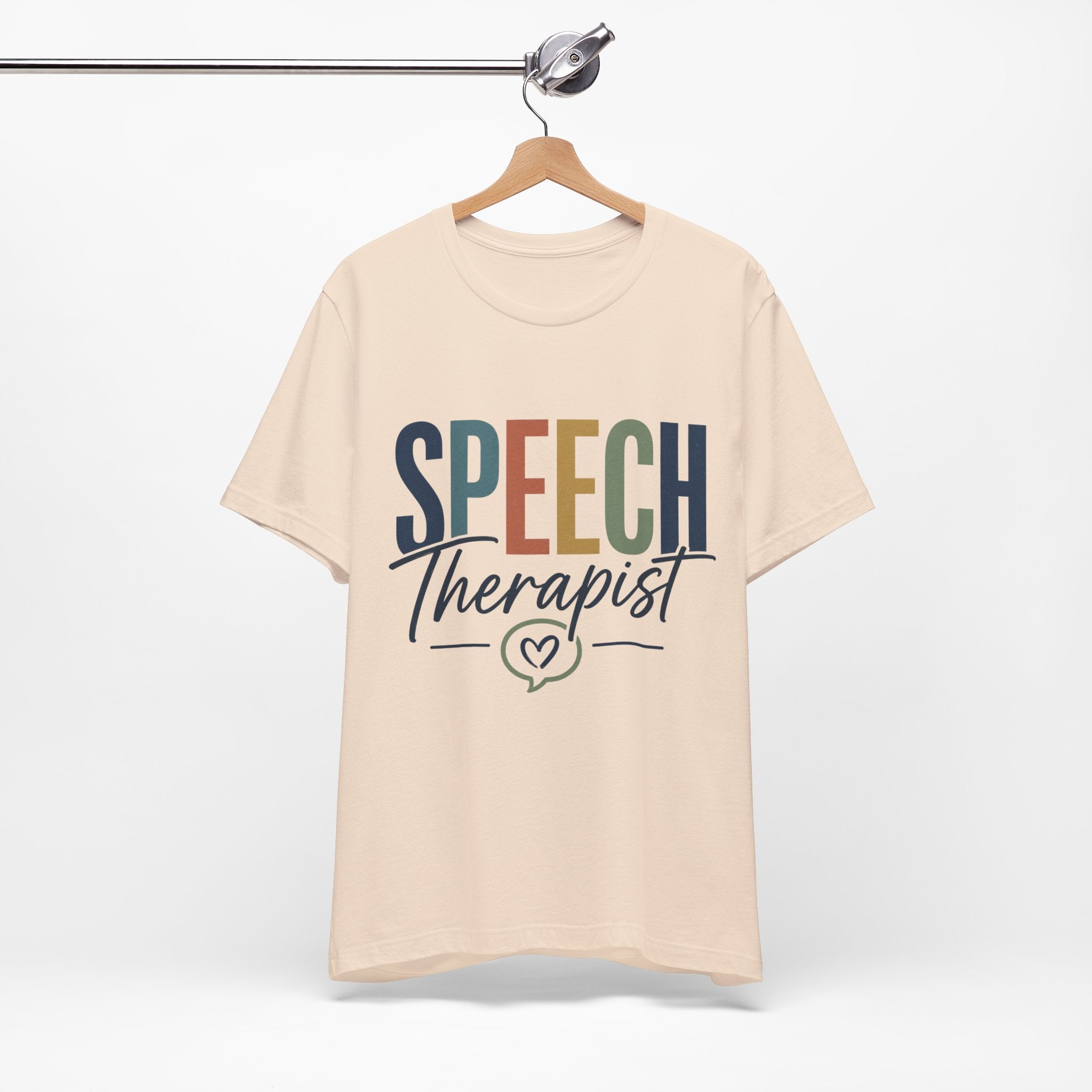 Speech Therapist Shirt | SLP T-Shirt | Heart Typography Graphic Tee | Speech Language Pathologist Gift | Therapist Appreciation Apparel