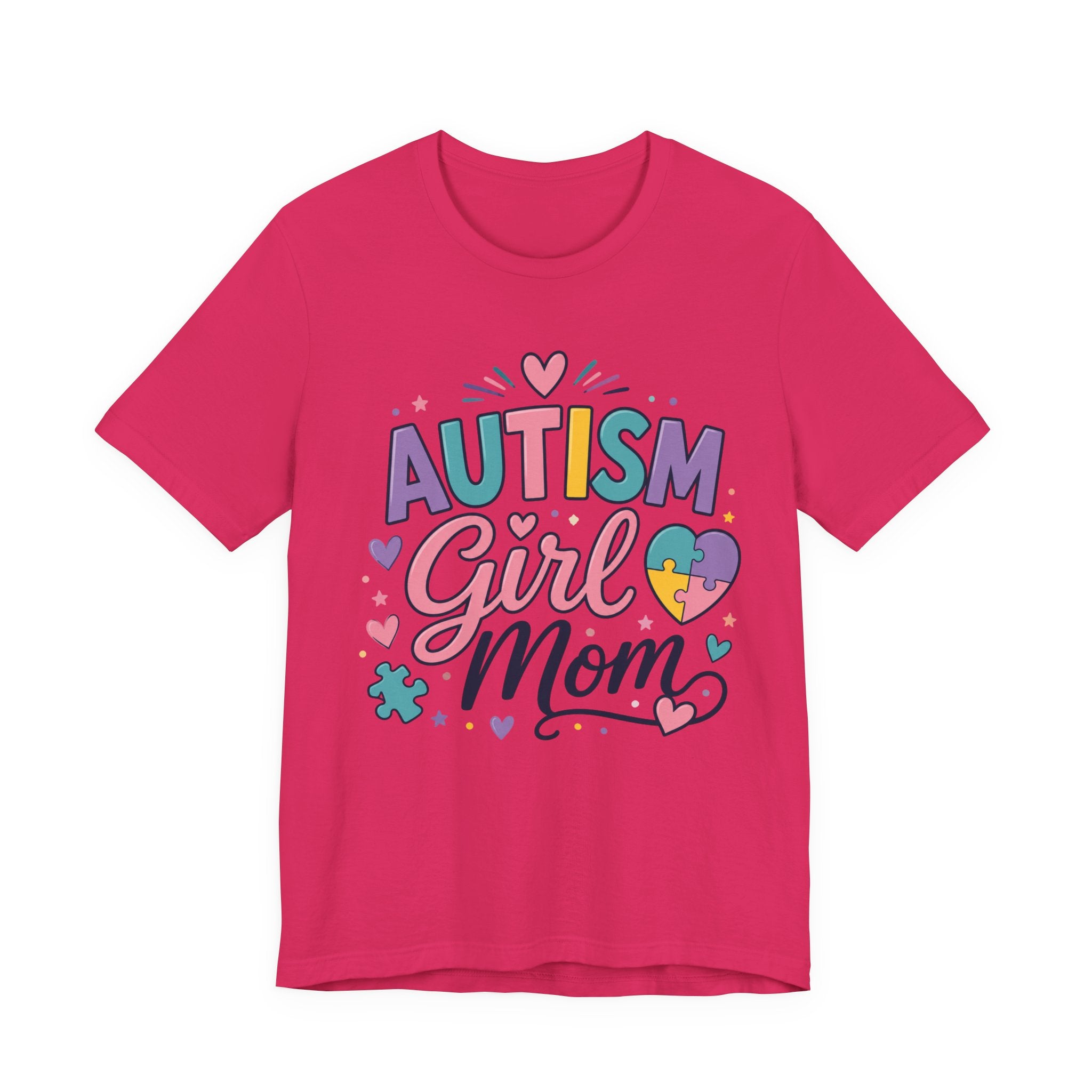 Autism Girl Mom T-Shirt | Puzzle Heart Mom Tee, Neurodiversity Support