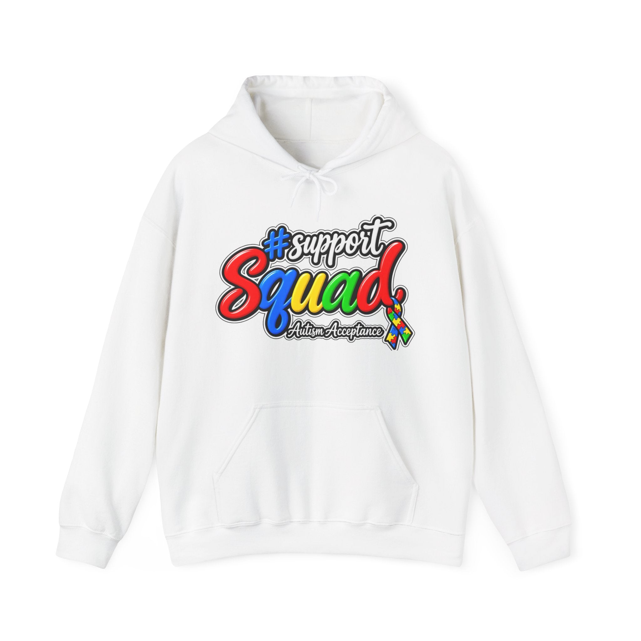 Support Squad Hoodie, Rainbow Autism Awareness Sweatshirt, Autism Acceptance Crewneck, Matching Family Autism Squad Gift