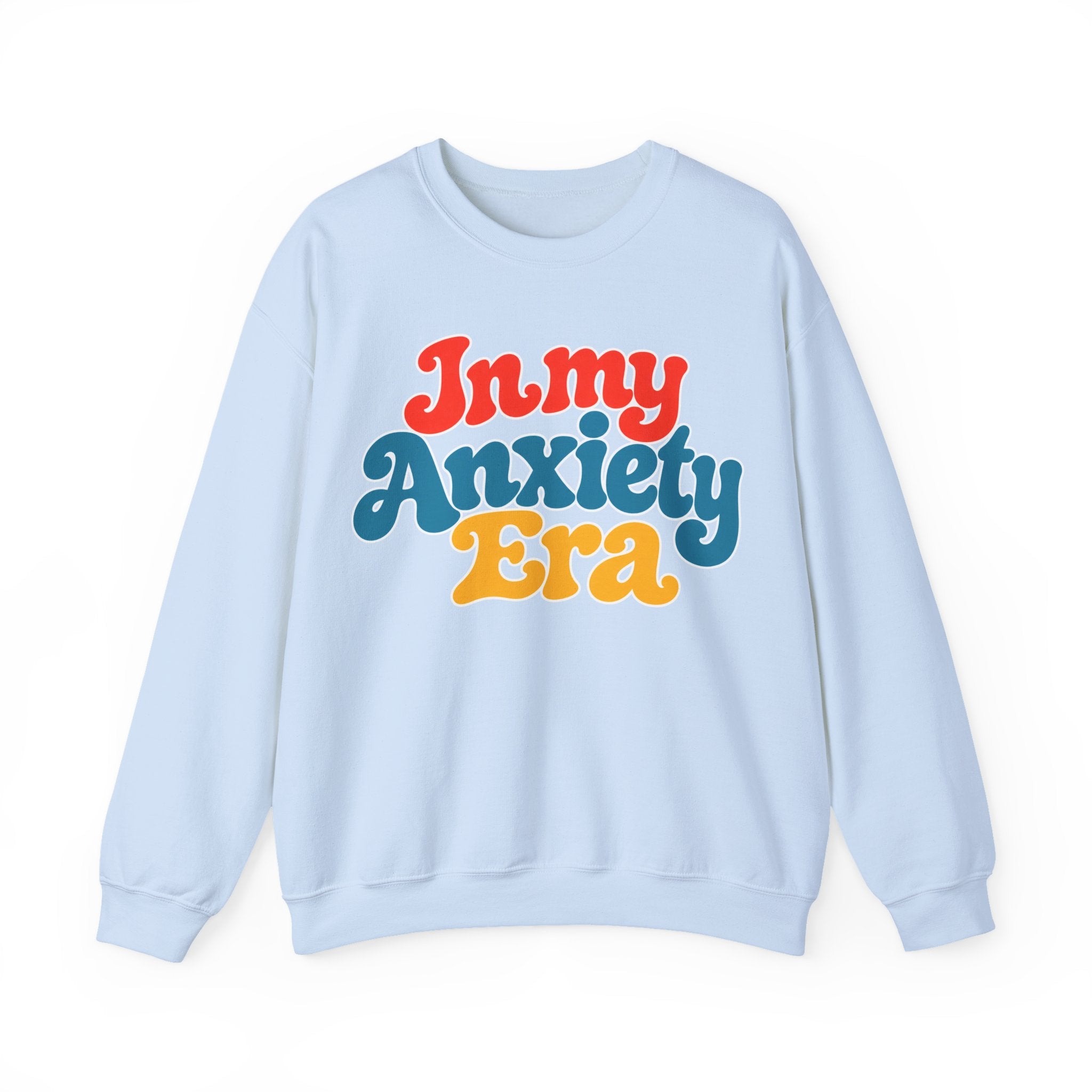 In My Anxiety Era sweatshirt | Crewneck Sweatshirt, Retro Script Mental Health Tee
