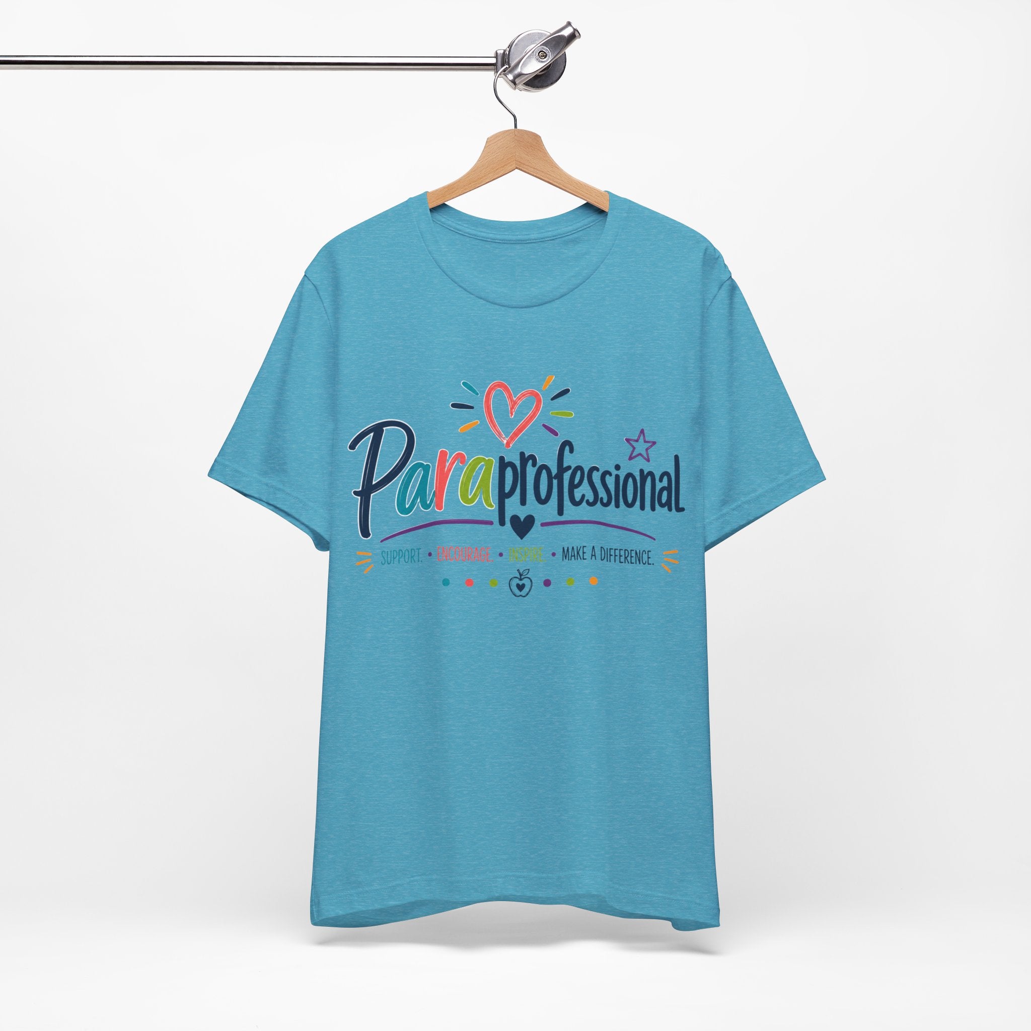 ParaProfessional T‑Shirt — Colorful Heart Design, Support Encourage Inspire Tee