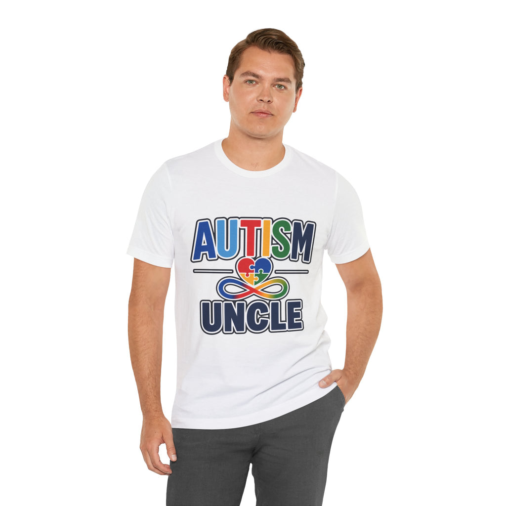Autism Uncle Shirt | Proud Autism Uncle T-Shirt | Colorful Puzzle Ribbon Infinity Design | Autism Awareness & Acceptance Gift | Special Needs Family Apparel