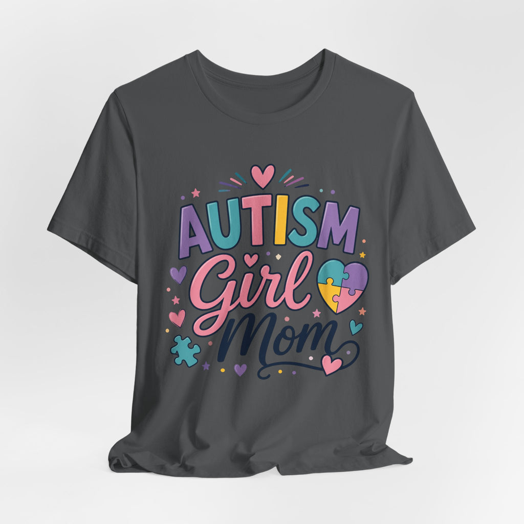 Autism Girl Mom T-Shirt | Puzzle Heart Mom Tee, Neurodiversity Support