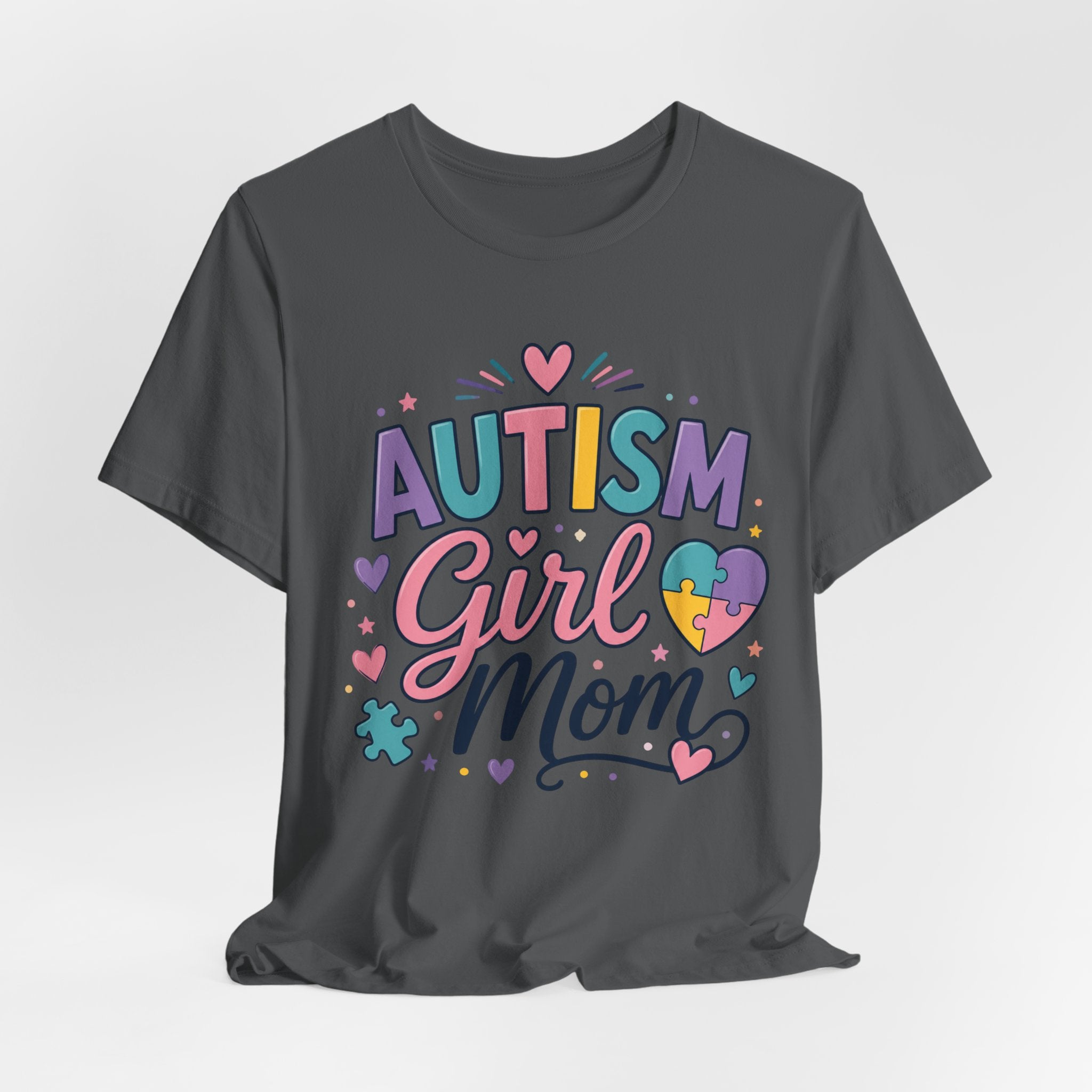 Autism Girl Mom T-Shirt | Puzzle Heart Mom Tee, Neurodiversity Support