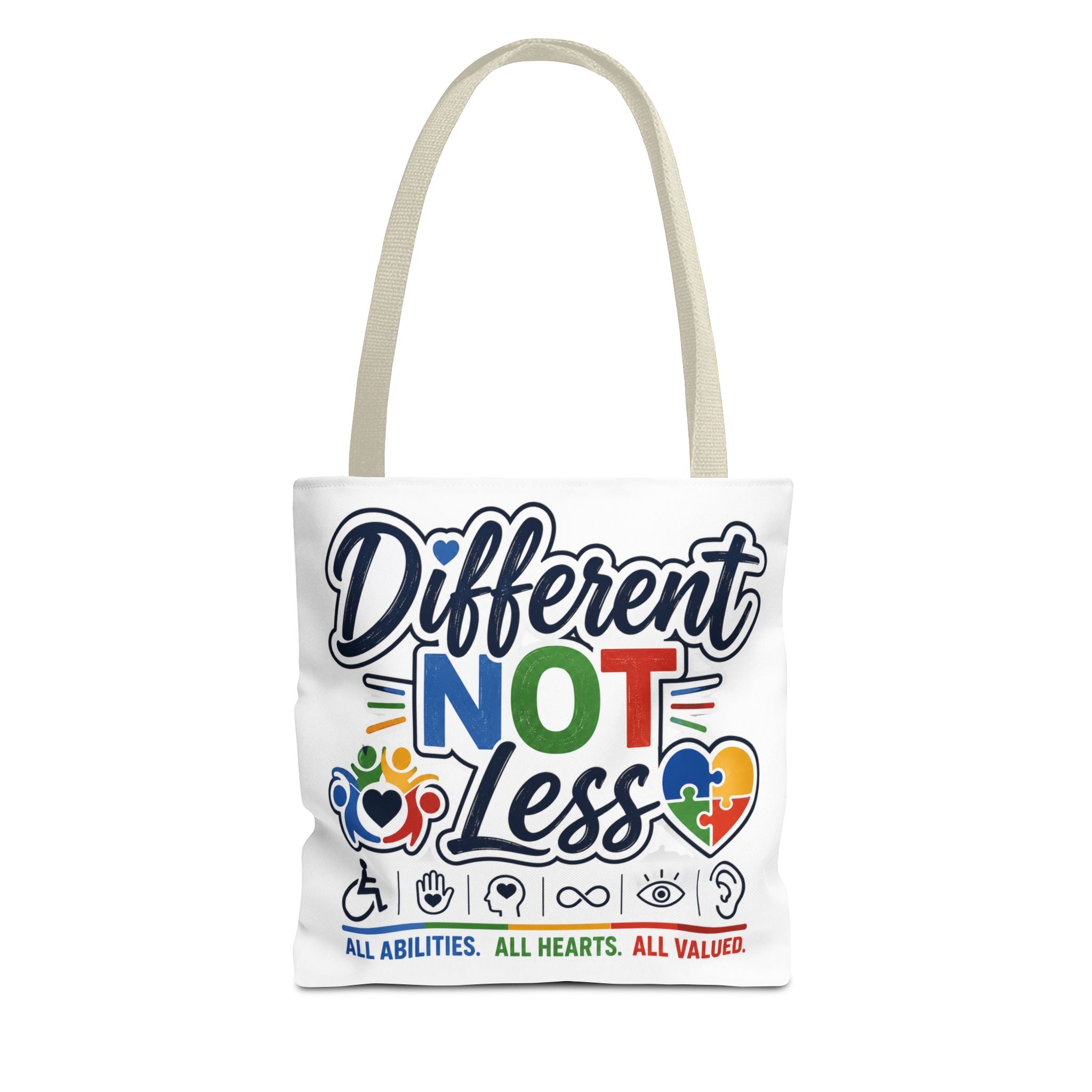 Different Not Less Tote Bag | Neurodiversity Awareness, All Abilities Design