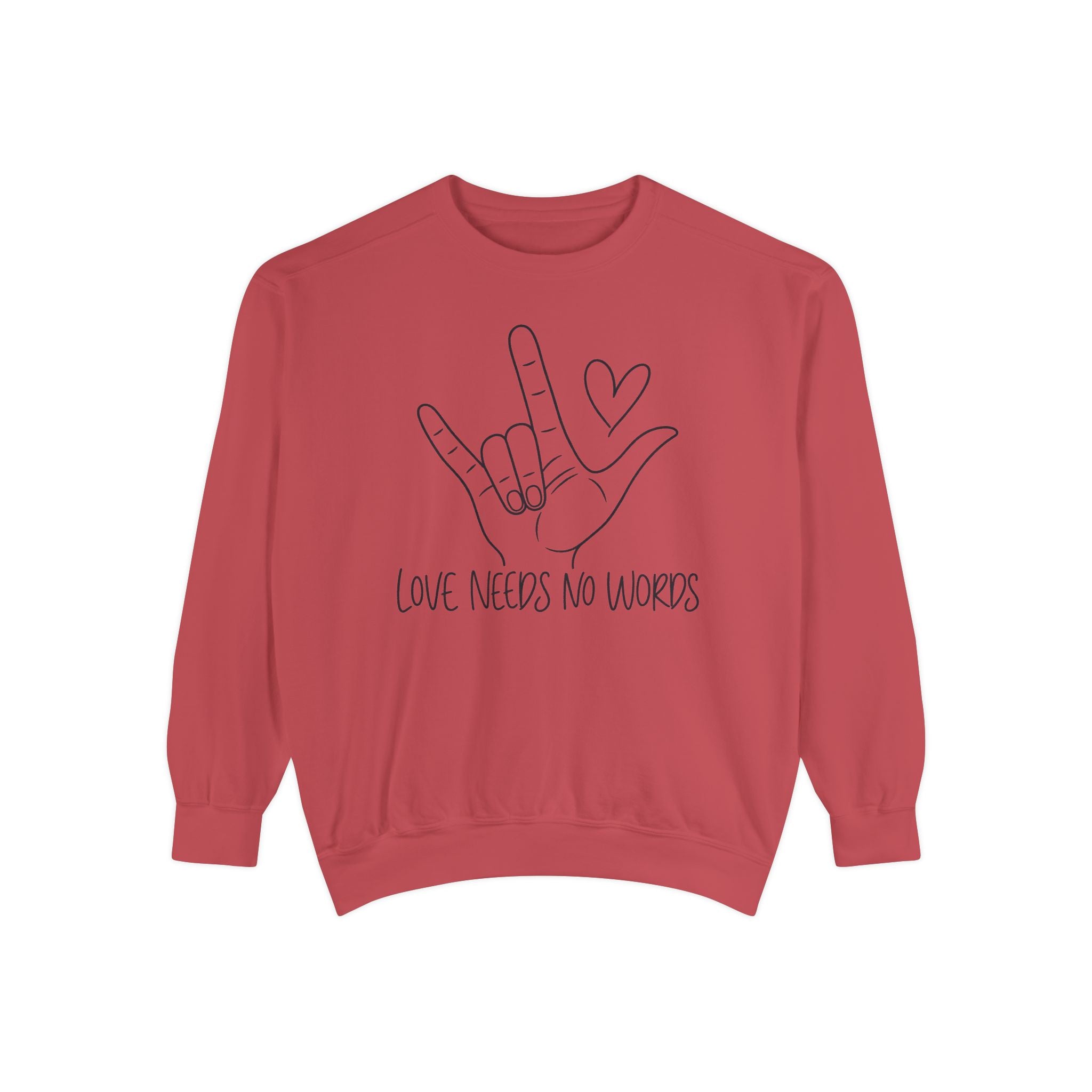 ASL Love Hand Sign Sweatshirt, Love Needs No Words Minimalist Line Art Hoodie, Autism Acceptance Sign Language Shirt, Nonverbal Gift