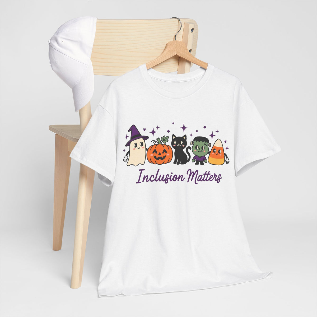 Inclusion Matters Halloween Characters Tee, Ghost Pumpkin Black Cat Candy Corn Shirt, Autism Acceptance Fall Halloween T-Shirtrn