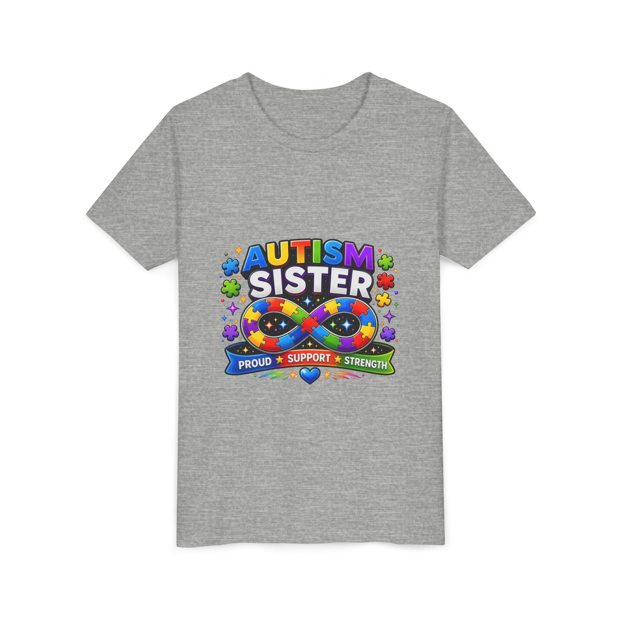 Autism Sister Shirt | Autism Sibling Tee | Infinity Puzzle Shirt | Proud Support Strength | Autism Acceptance Gift for Sister