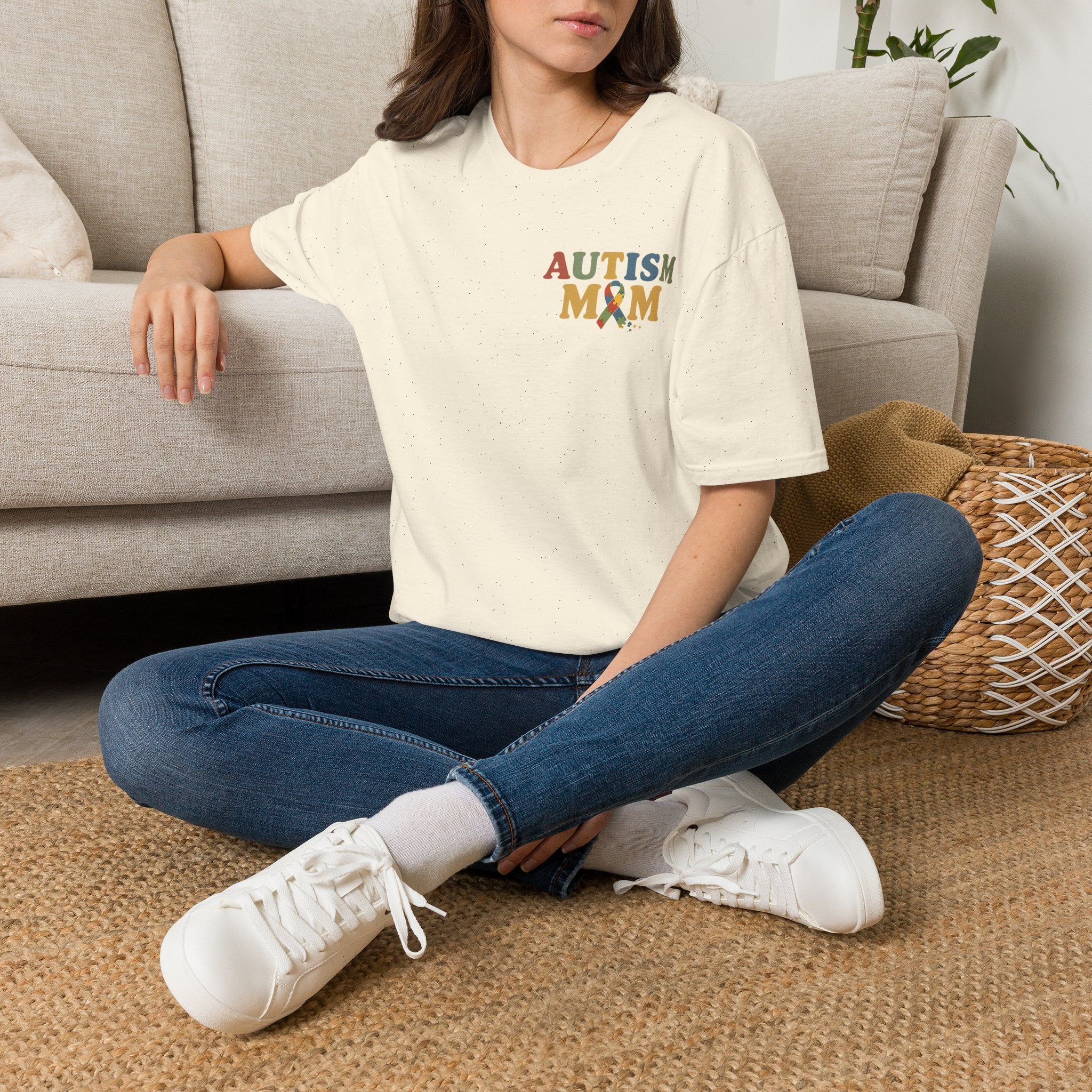 Autism Mom T-Shirt | Autism Awareness Ribbon, Supportive Mom Tee