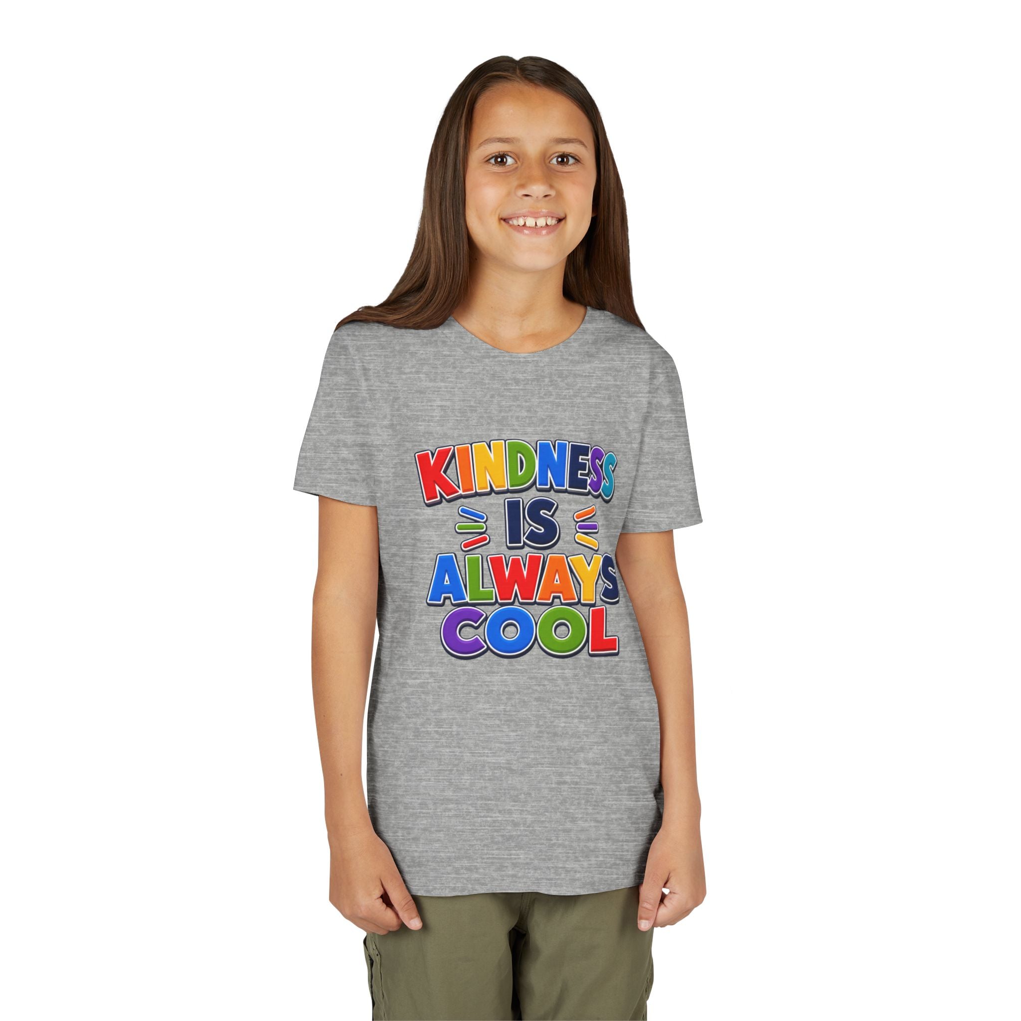 Kindness Is Always Cool youth tee | Rainbow Positive Message Shirt