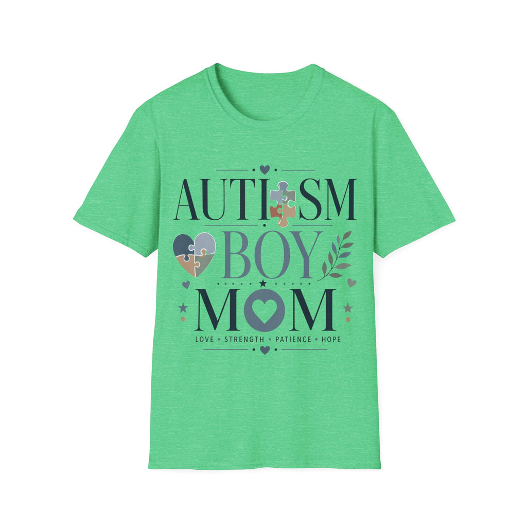 Autism Boy Mom Shirt | Proud Autism Mom T-Shirt | Puzzle Heart Infinity Design | Autism Awareness & Acceptance Gift | Special Needs Mom Apparel