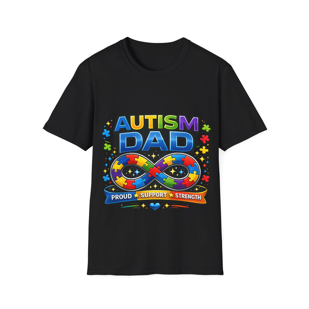 Autism Dad Shirt | Proud Autism Father Tee | Infinity Puzzle Ribbon T-Shirt | Autism Awareness Gift for Dad | Neurodiversity Support