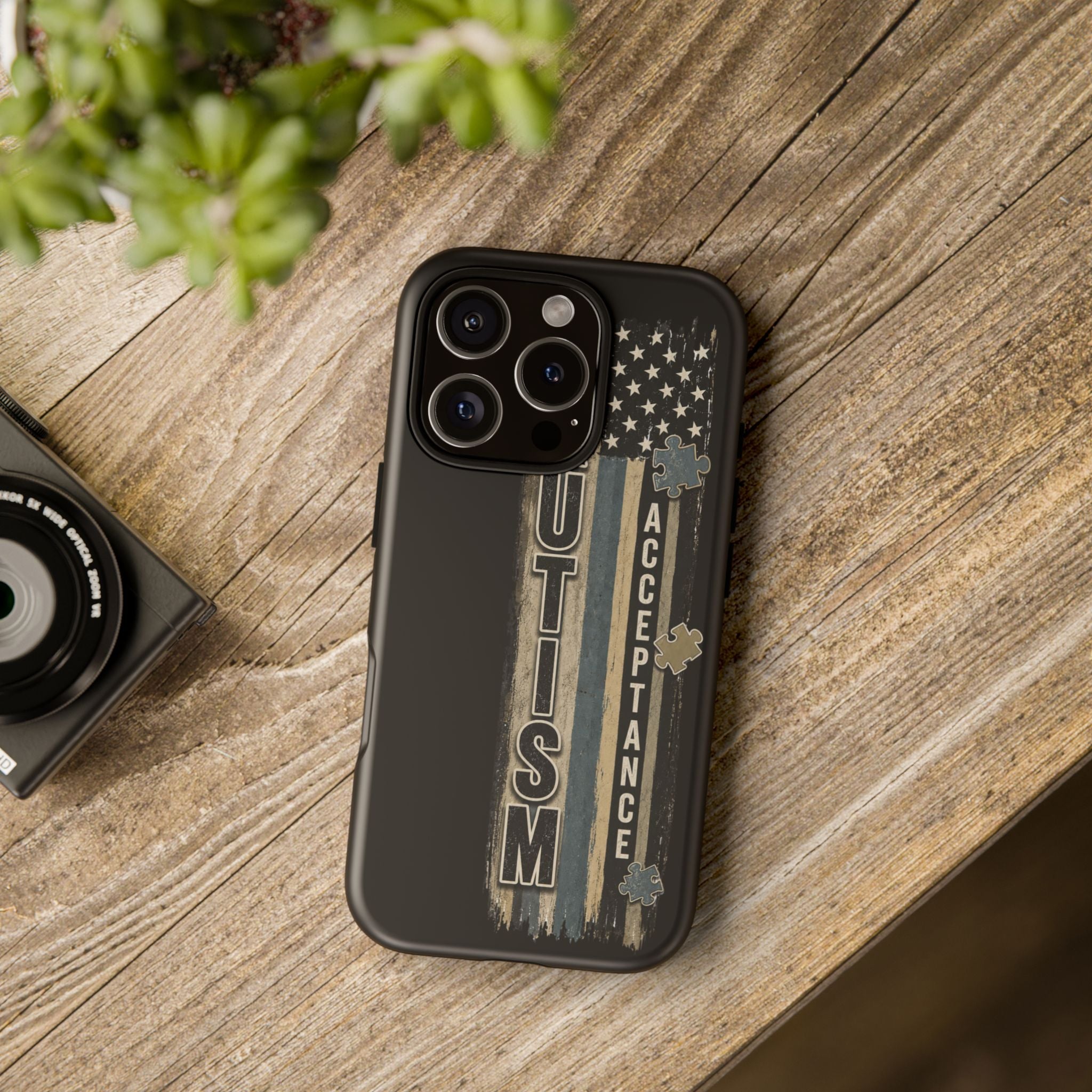 Autism Acceptance Phone Case Puzzle Piece Flag iPhone Samsung Tough Case Autism Awareness Neurodiversity Gift Special Needs Case