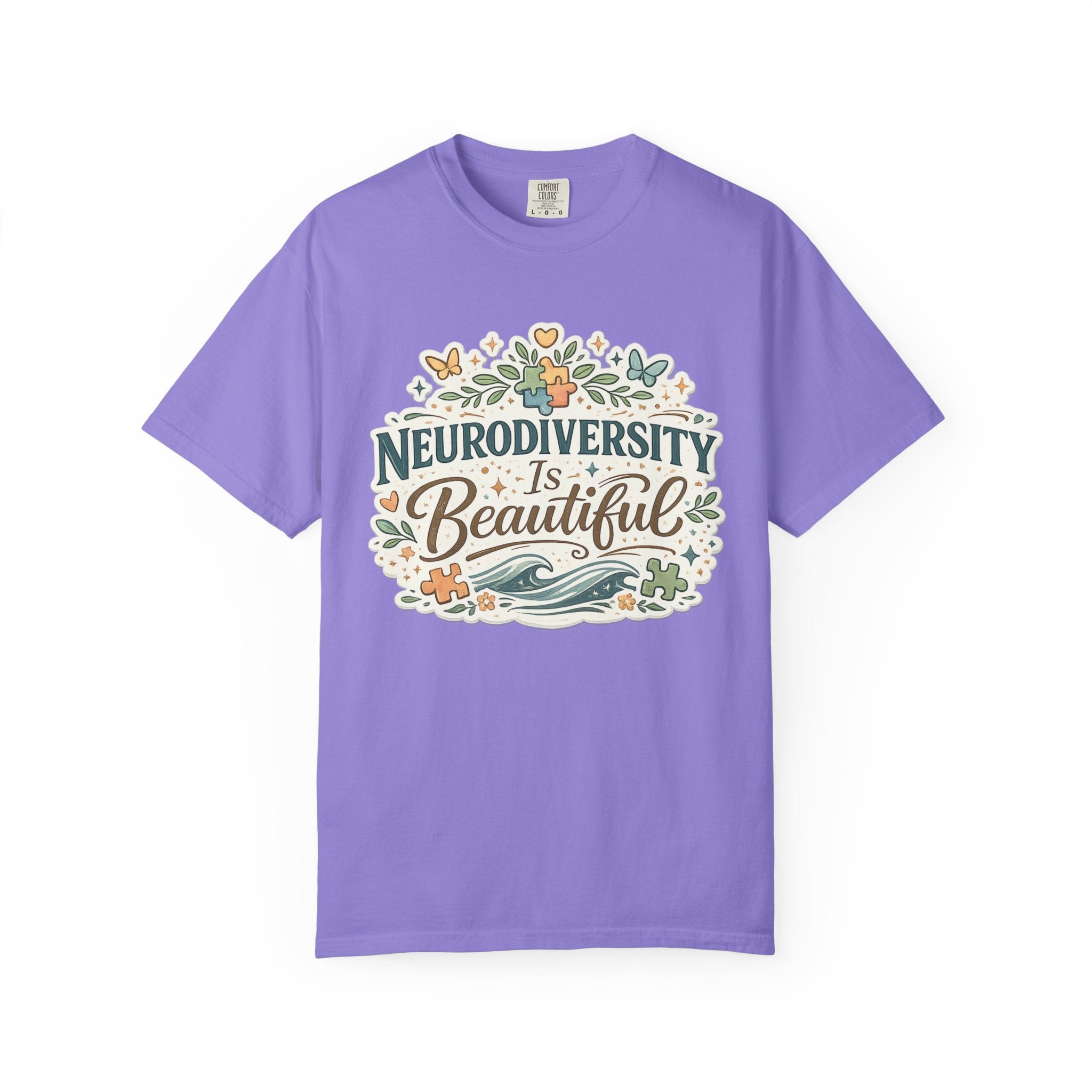 Neurodiversity Is Beautiful T-shirt | Floral Wave Awareness Tee