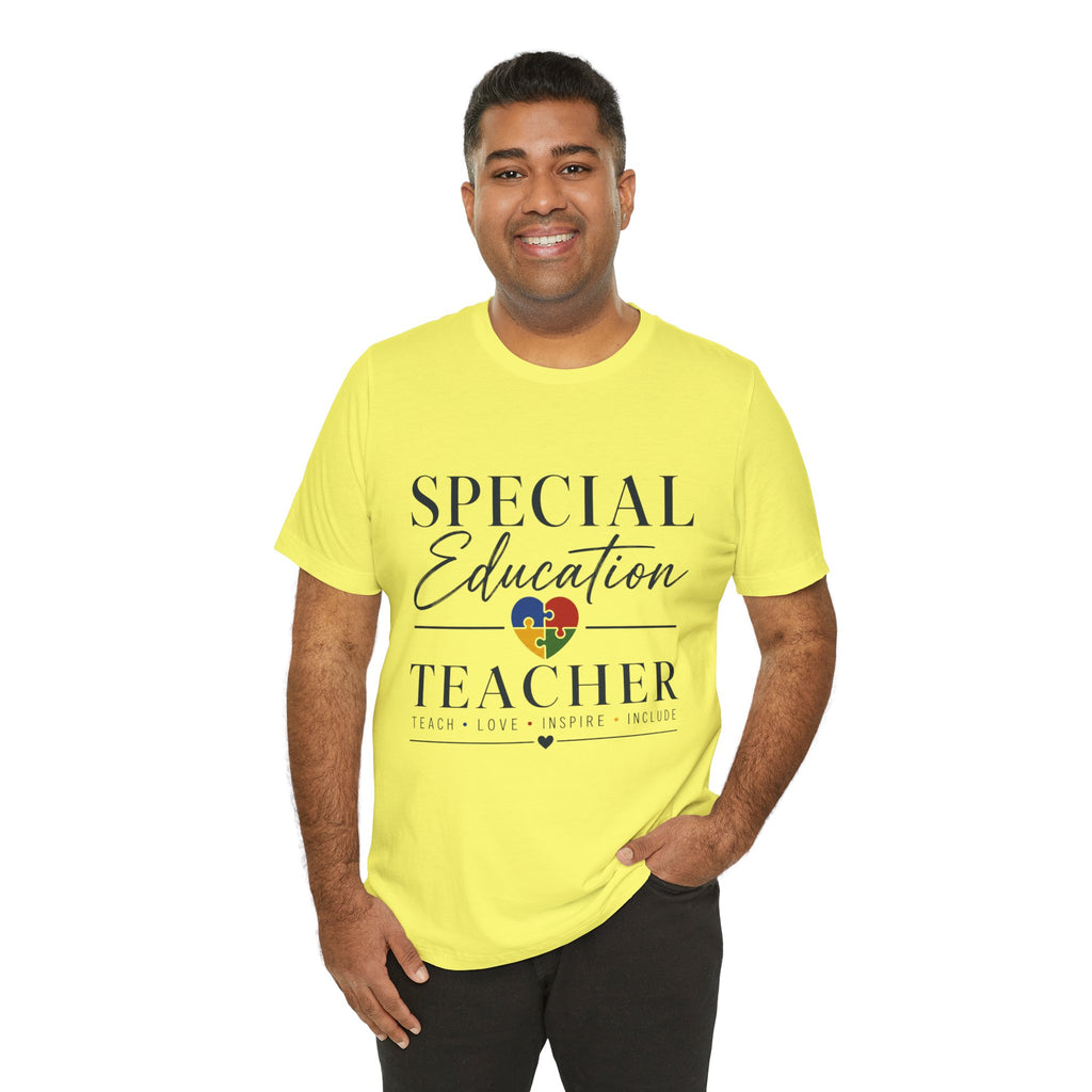 Special Education Teacher Shirt | Teach Love Inspire T-Shirt | Puzzle Heart Graphic Tee | Autism Acceptance Gift | Inclusive Teacher
