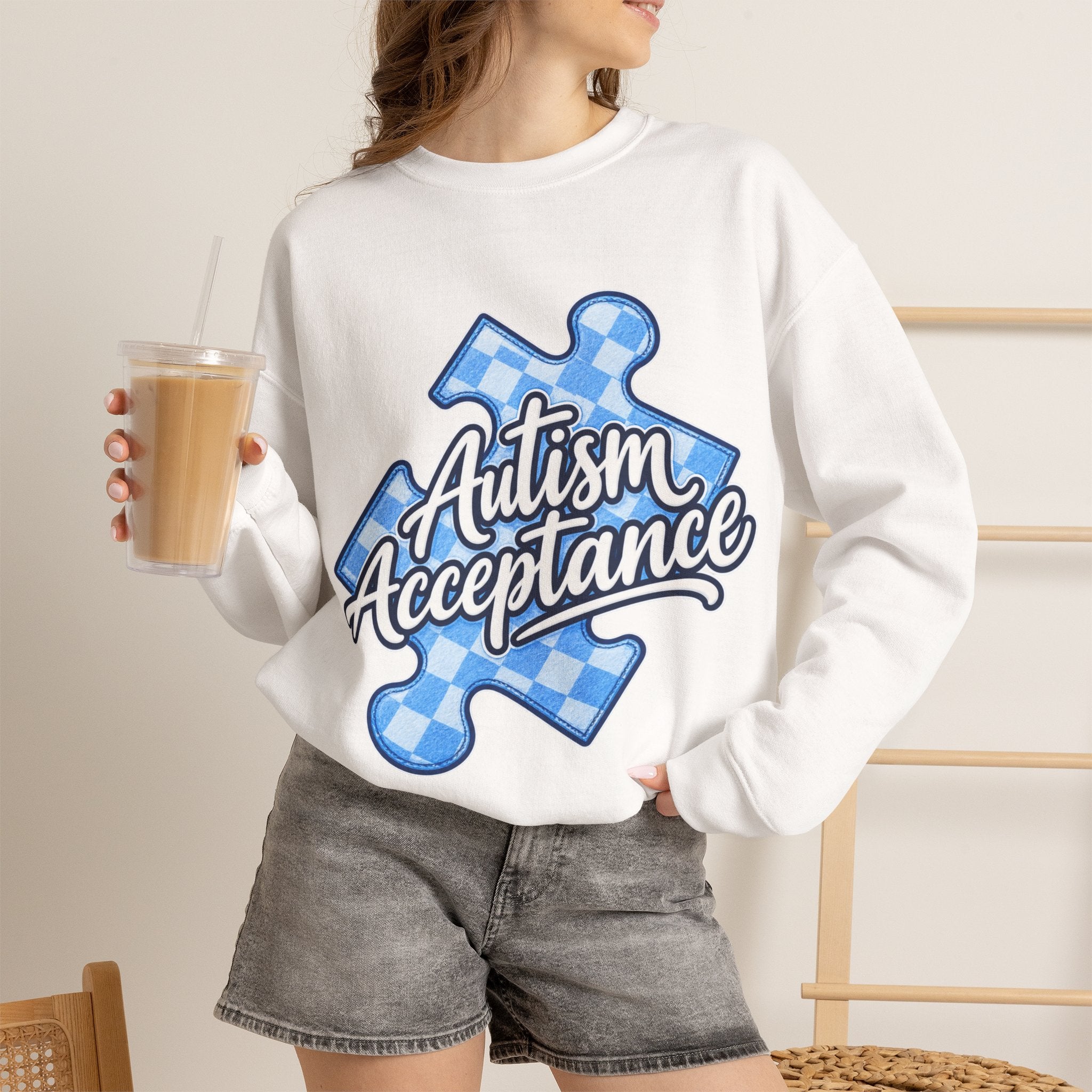 Autism Acceptance Sweatshirt, Puzzle Piece Awareness Crewneck, Autism Advocate Hoodie, Neurodiversity Gift, Autism Family Apparel