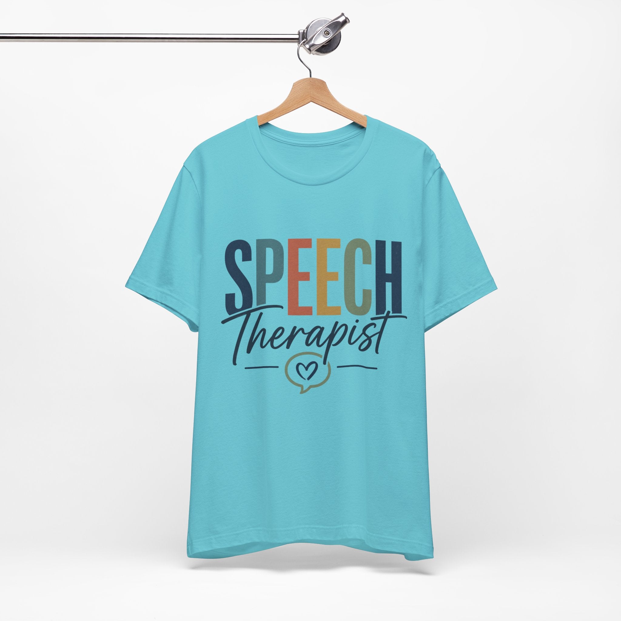 Speech Therapist Shirt | SLP T-Shirt | Heart Typography Graphic Tee | Speech Language Pathologist Gift | Therapist Appreciation Apparel