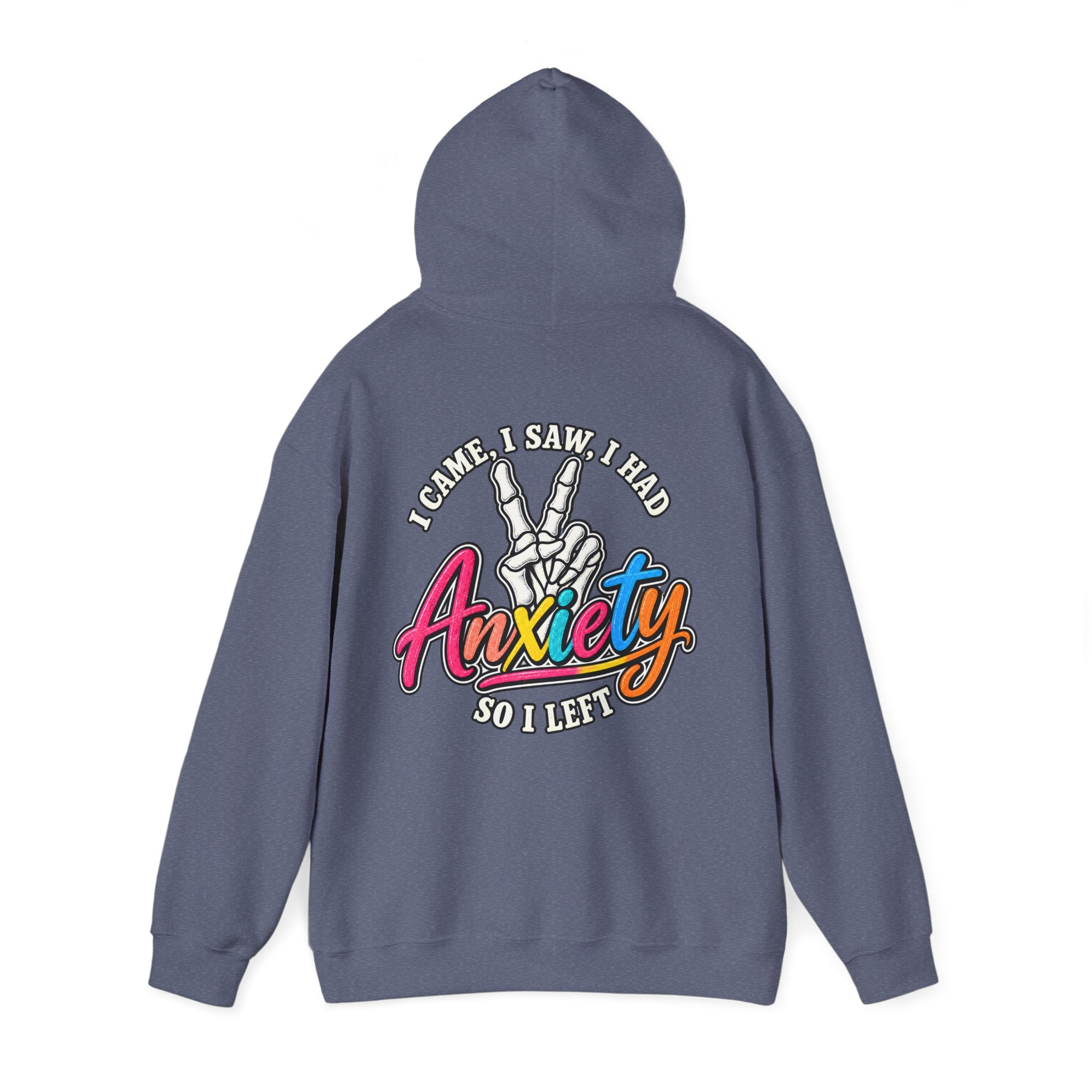 I Came I Saw I Had Anxiety Hoodie, Peace Hand Colorful Script Sweatshirt, Funny Mental Health Crewneck, Anxiety Humor Gift