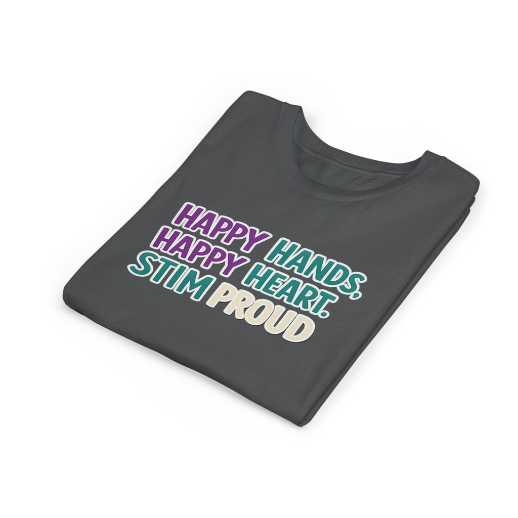 Happy Hands Happy Heart Youth Shirt Stim Proud Autism Awareness T Shirt Sensory Friendly Kids Neurodivergent Special Needs Tee