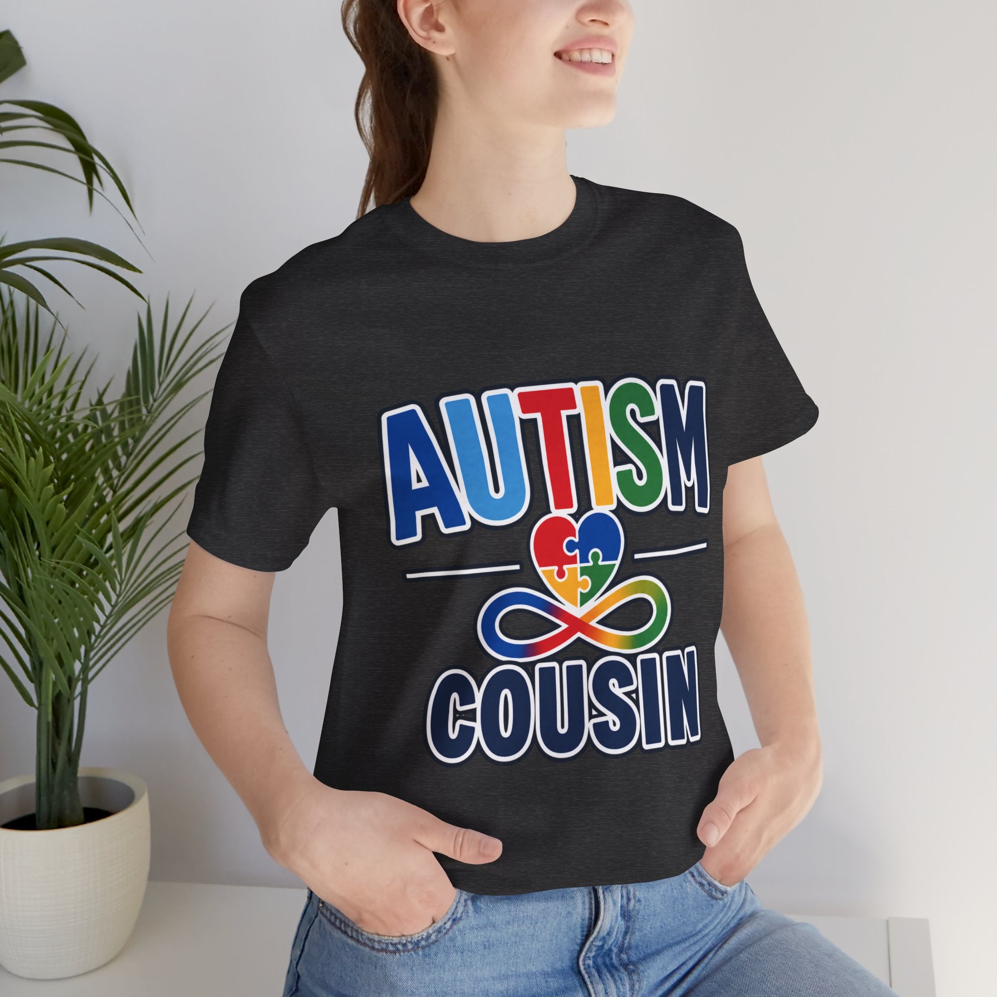 Autism Cousin Shirt | Proud Autism Cousin T-Shirt | Puzzle Heart Infinity Design | Autism Awareness & Acceptance Gift | Special Needs Family Apparel Tee