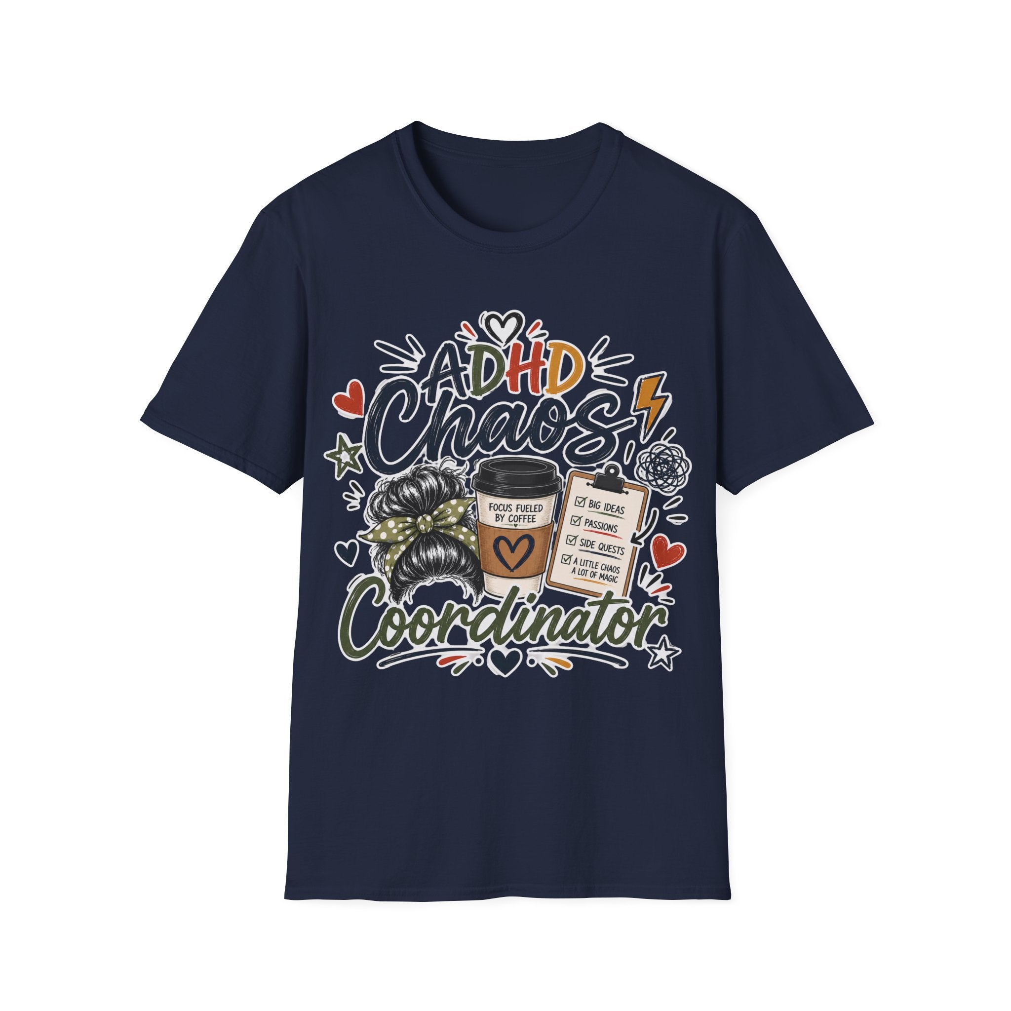 ADHD Chaos Coordinator Shirt | Funny ADHD T-Shirt | ADHD Awareness Graphic Shirt | Mental Health Gift | Coffee & Chaos Apparel