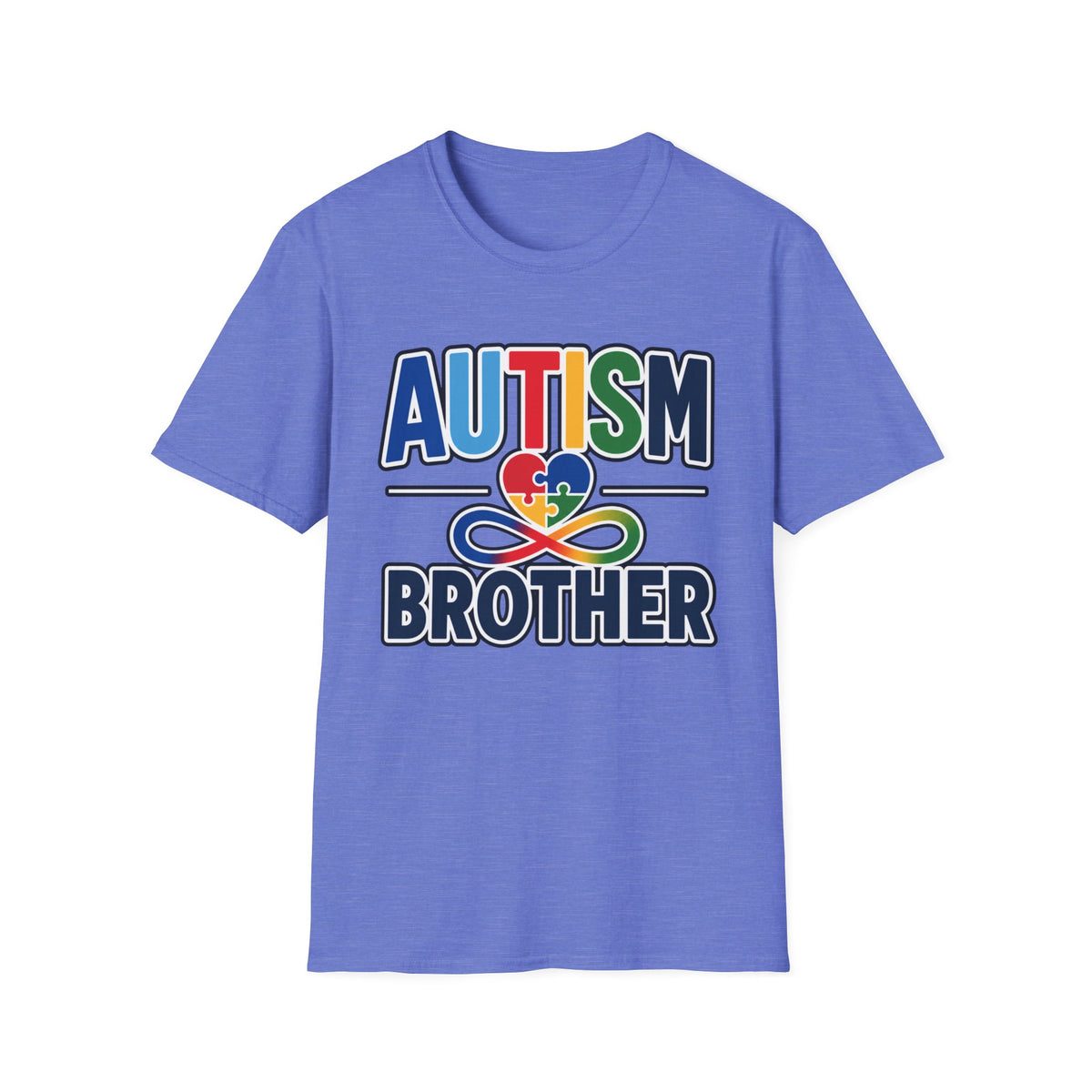 Autism Puzzle Heart Brother T-Shirt | Rainbow Awareness Tee
