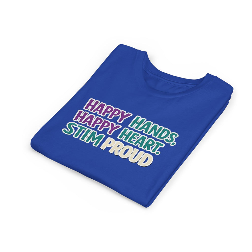 Happy Hands Happy Heart Youth Shirt Stim Proud Autism Awareness T Shirt Sensory Friendly Kids Neurodivergent Special Needs Tee