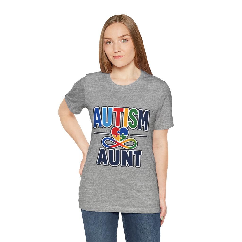 Autism Aunt Shirt | Colorful Puzzle Heart Tee | Autism Acceptance Gift for Aunt | Neurodiversity Awareness T-Shirt | Family Apparel
