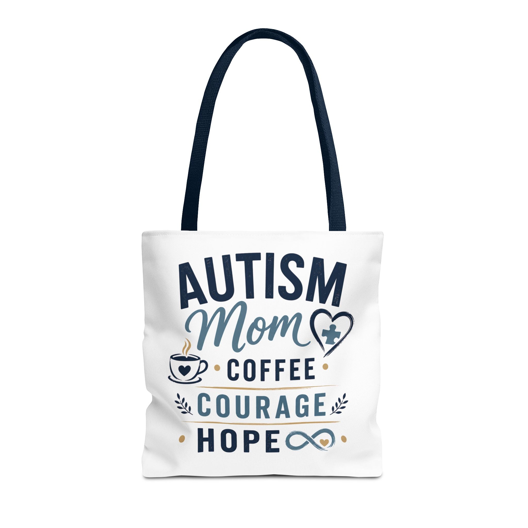 Autism Mom Coffee Courage Hope Tote Bag | Autism Acceptance Gift for Mom | Neurodiversity Canvas Tote | Special Needs Mom Bag