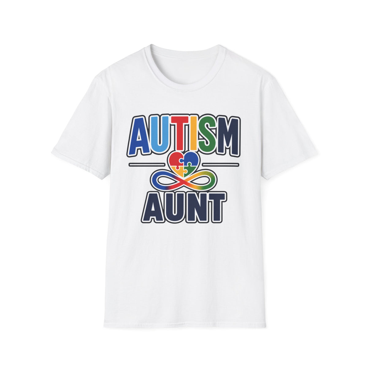 Autism Aunt T-Shirt | Puzzle Heart Infinity Logo