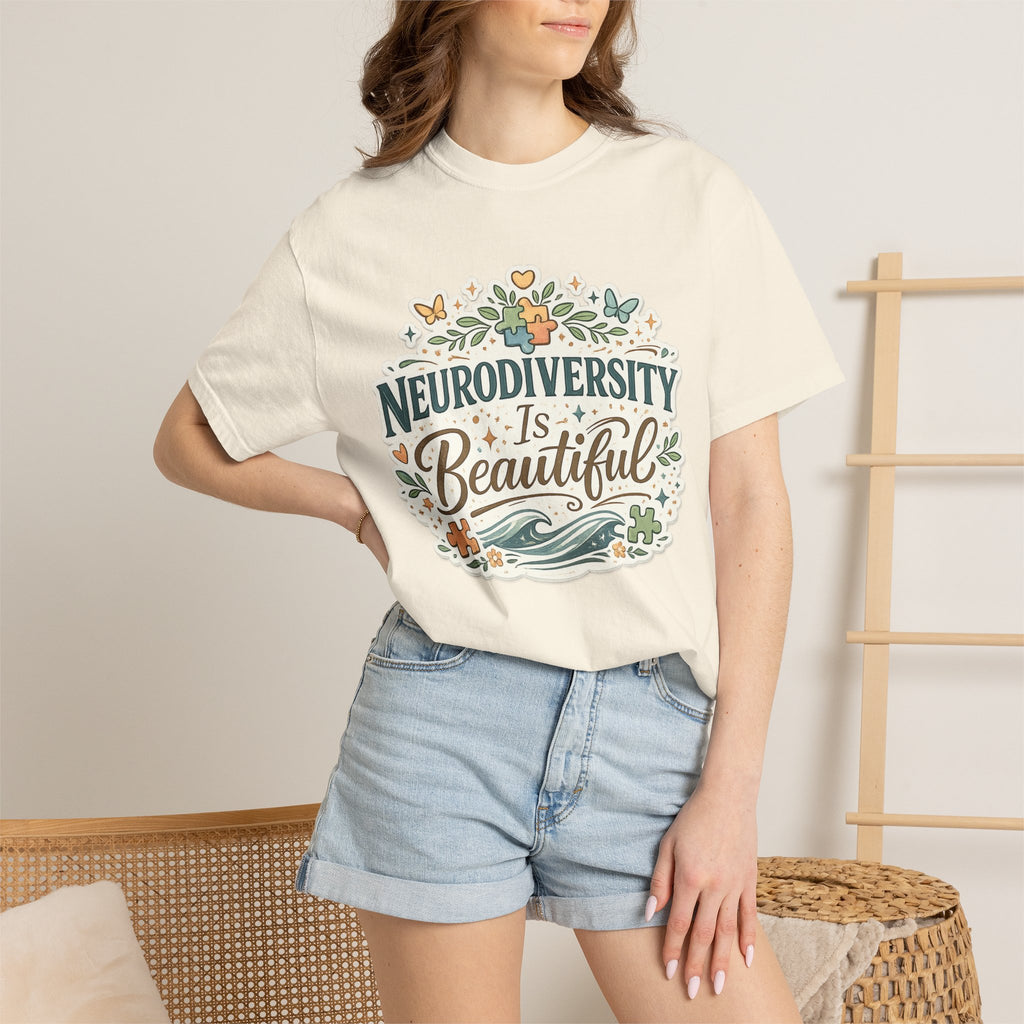 Neurodiversity Is Beautiful T-shirt | Floral Wave Awareness Tee
