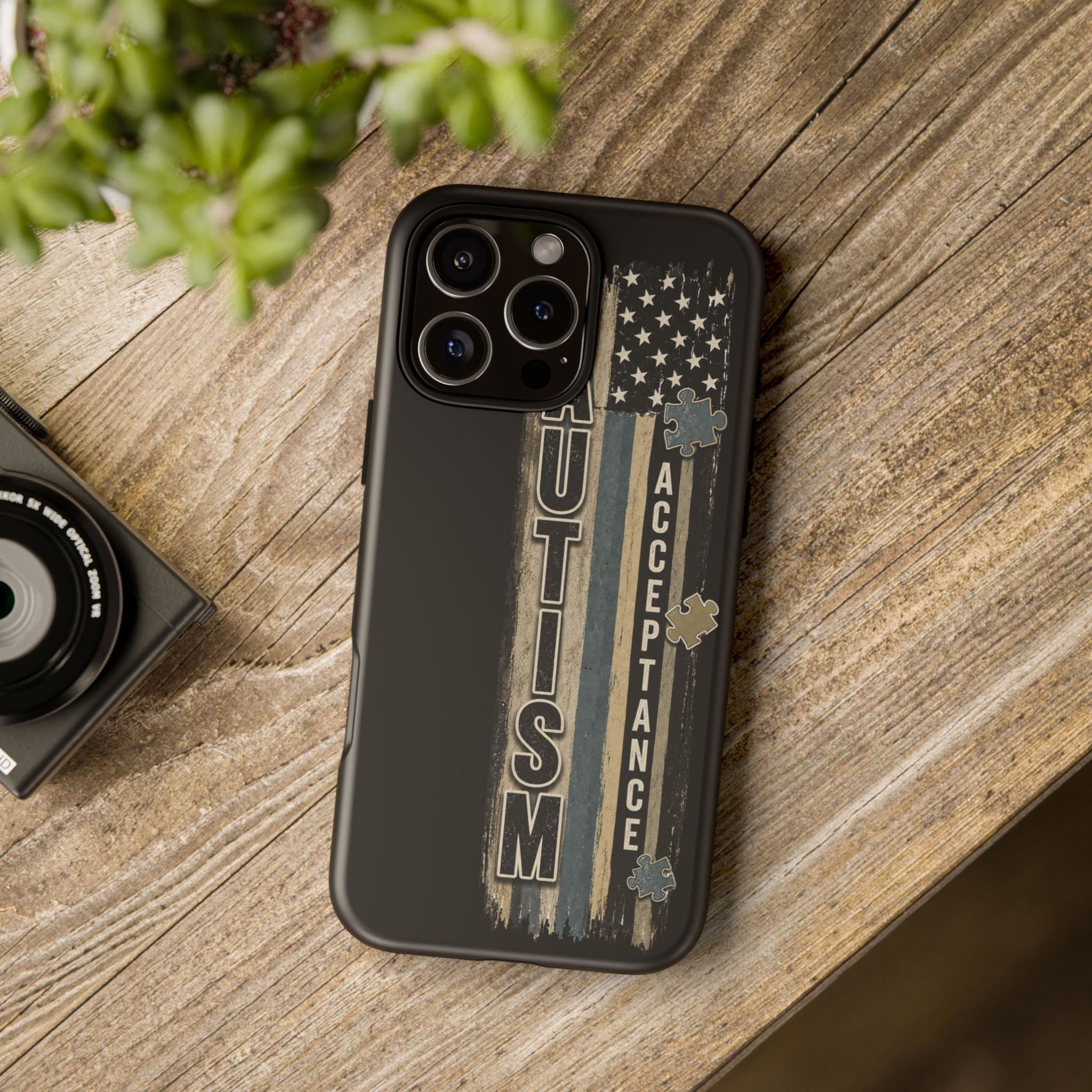Autism Acceptance Phone Case Puzzle Piece Flag iPhone Samsung Tough Case Autism Awareness Neurodiversity Gift Special Needs Case