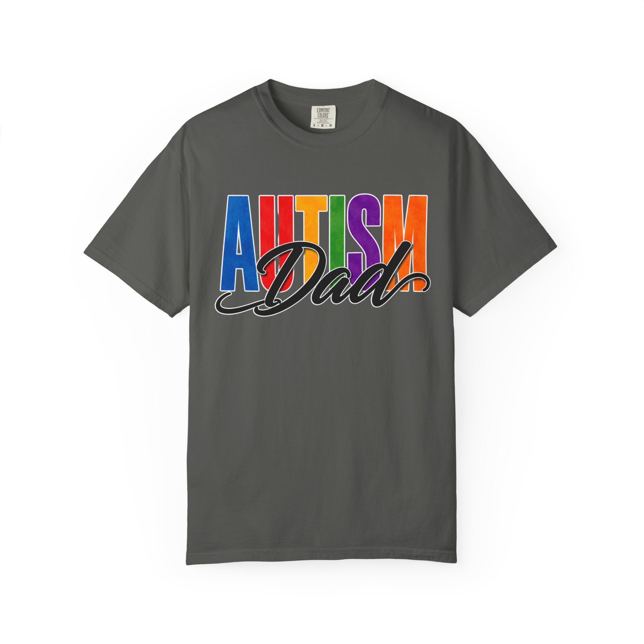 Autism Dad Shirt Autism Dad T Shirt Proud Autism Father Rainbow Block Letter Tee Autism Awareness Autism Acceptance Gift for Dad