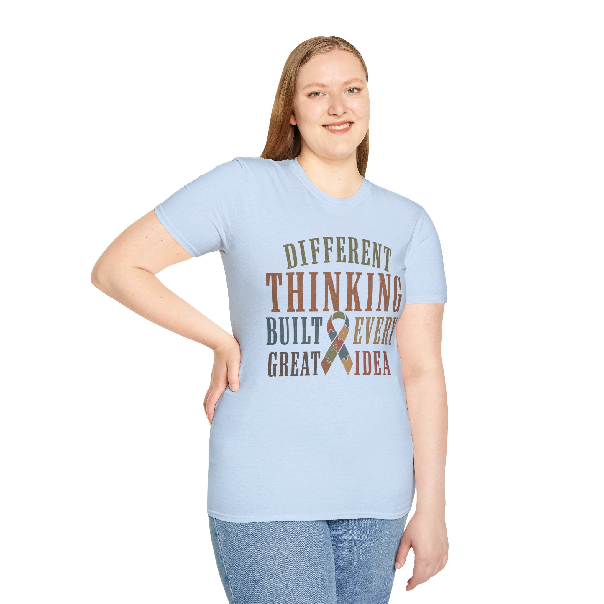 Different Thinking Built Every Great Idea T-Shirt | Autism Awareness Ribbon