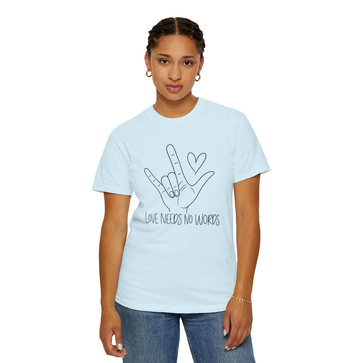 Love Needs No Words Shirt, ASL I Love You Hand Sign Tee, Autism Acceptance T-Shirt, Nonverbal Communication Gift, Sign Language Shirt