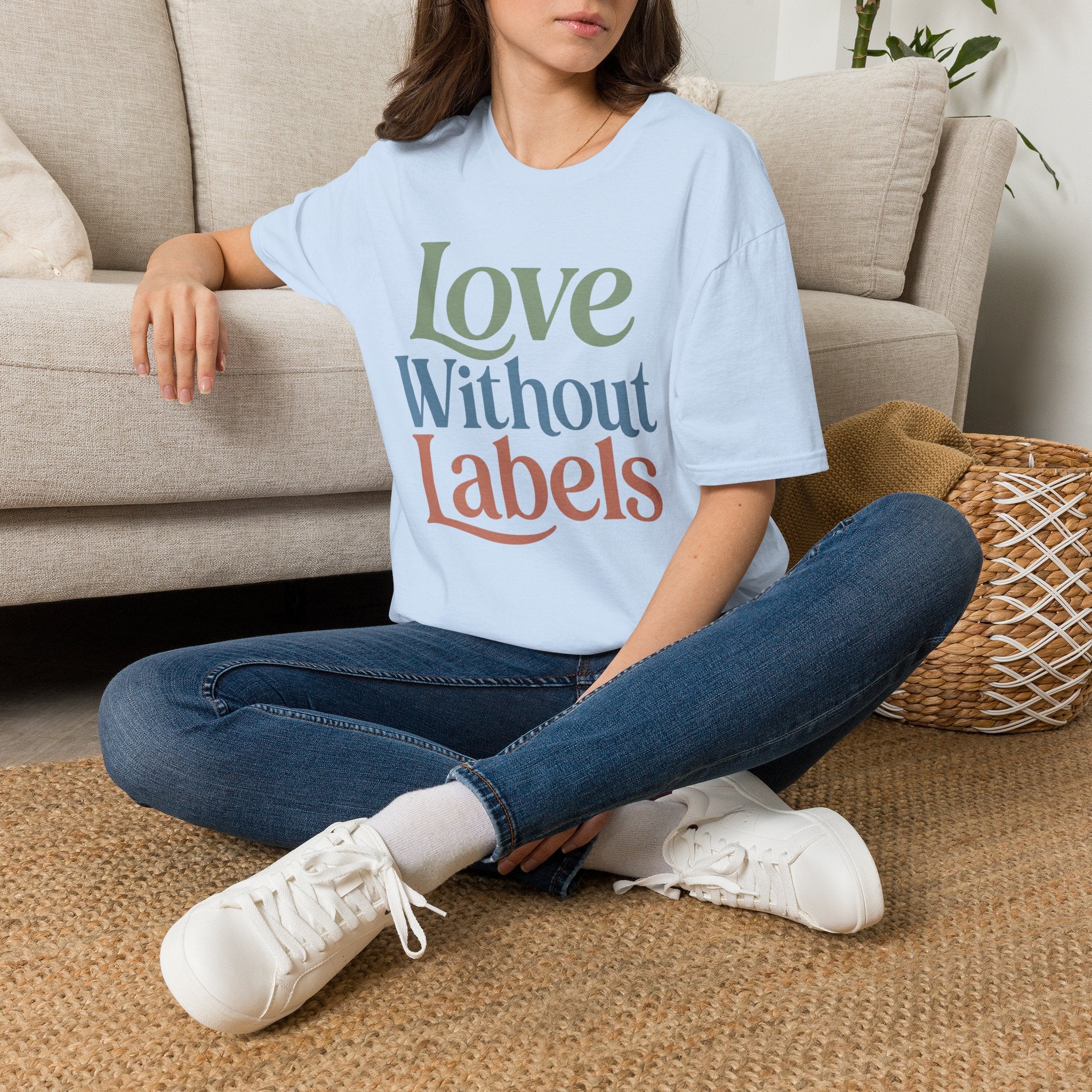 Love Without Labels T-Shirt, Inclusive Typography Tee, Autism Acceptance Shirt, Disability Inclusion Gift, Special Education Teacher Tee