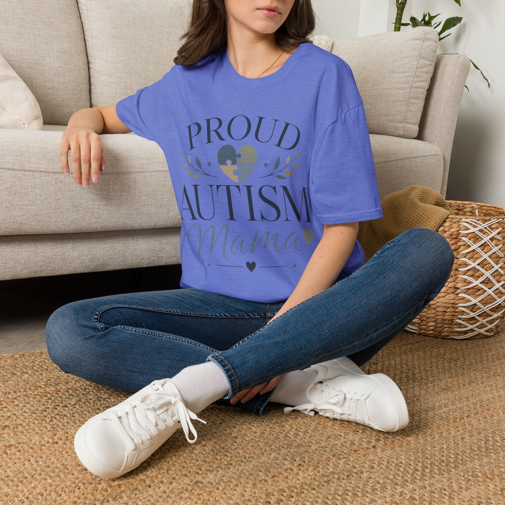 Proud Autism Mama T-Shirt | Puzzle Heart Awareness Tee | Special Needs