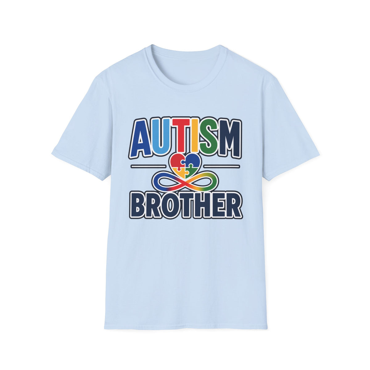 Autism Puzzle Heart Brother T-Shirt | Rainbow Awareness Tee