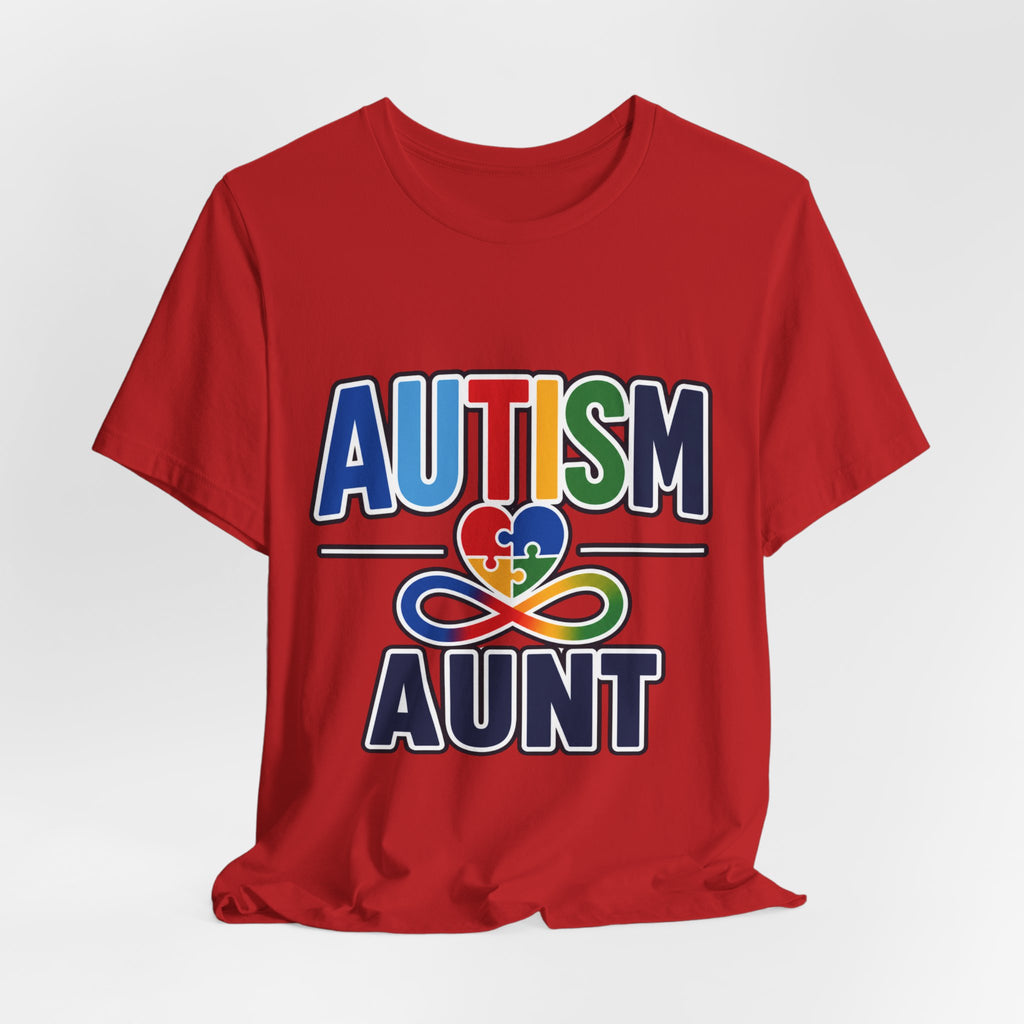 Autism Aunt Shirt | Colorful Puzzle Heart Tee | Autism Acceptance Gift for Aunt | Neurodiversity Awareness T-Shirt | Family Apparel
