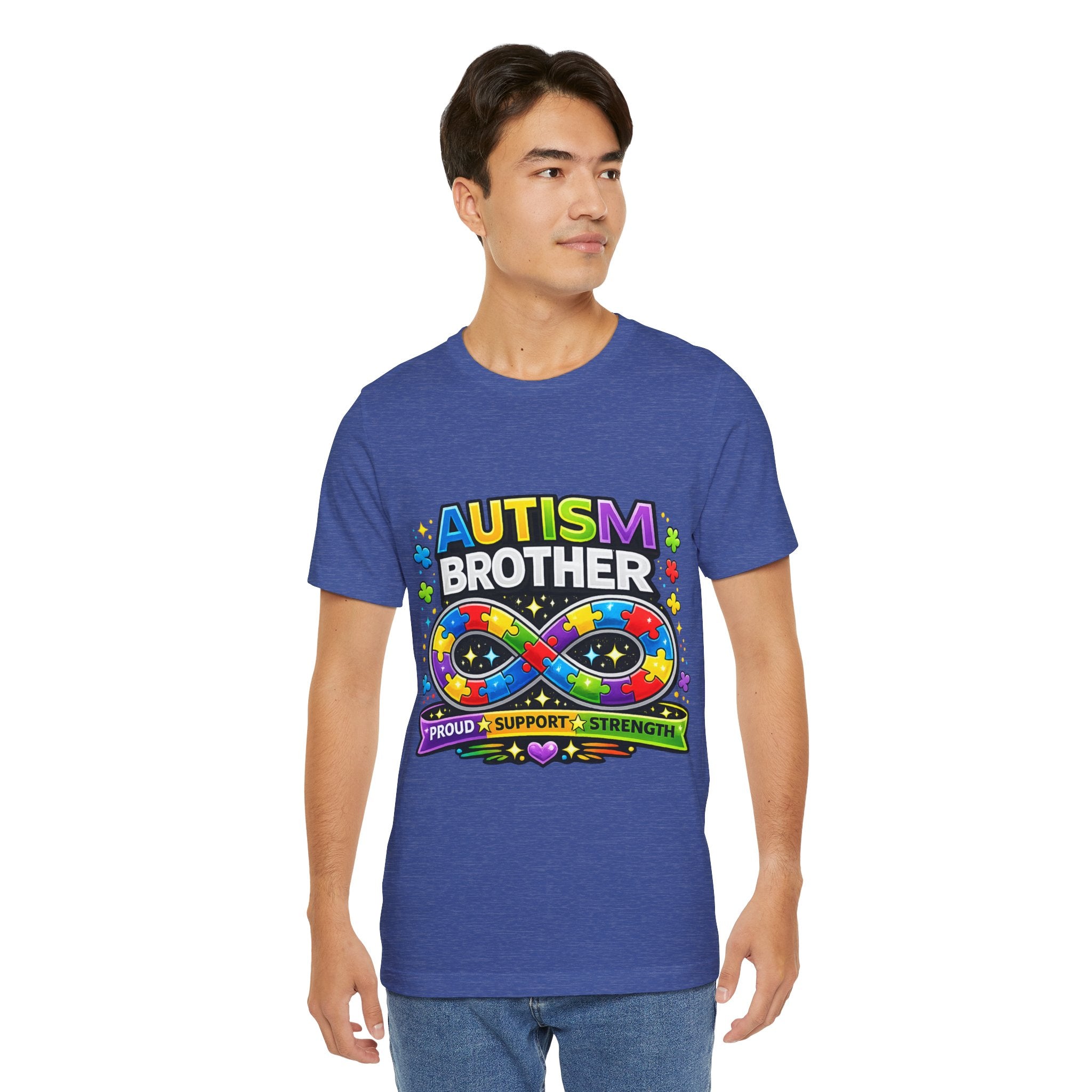 Autism Brother Infinity Puzzle Ribbon T-Shirt | Proud Support Strength