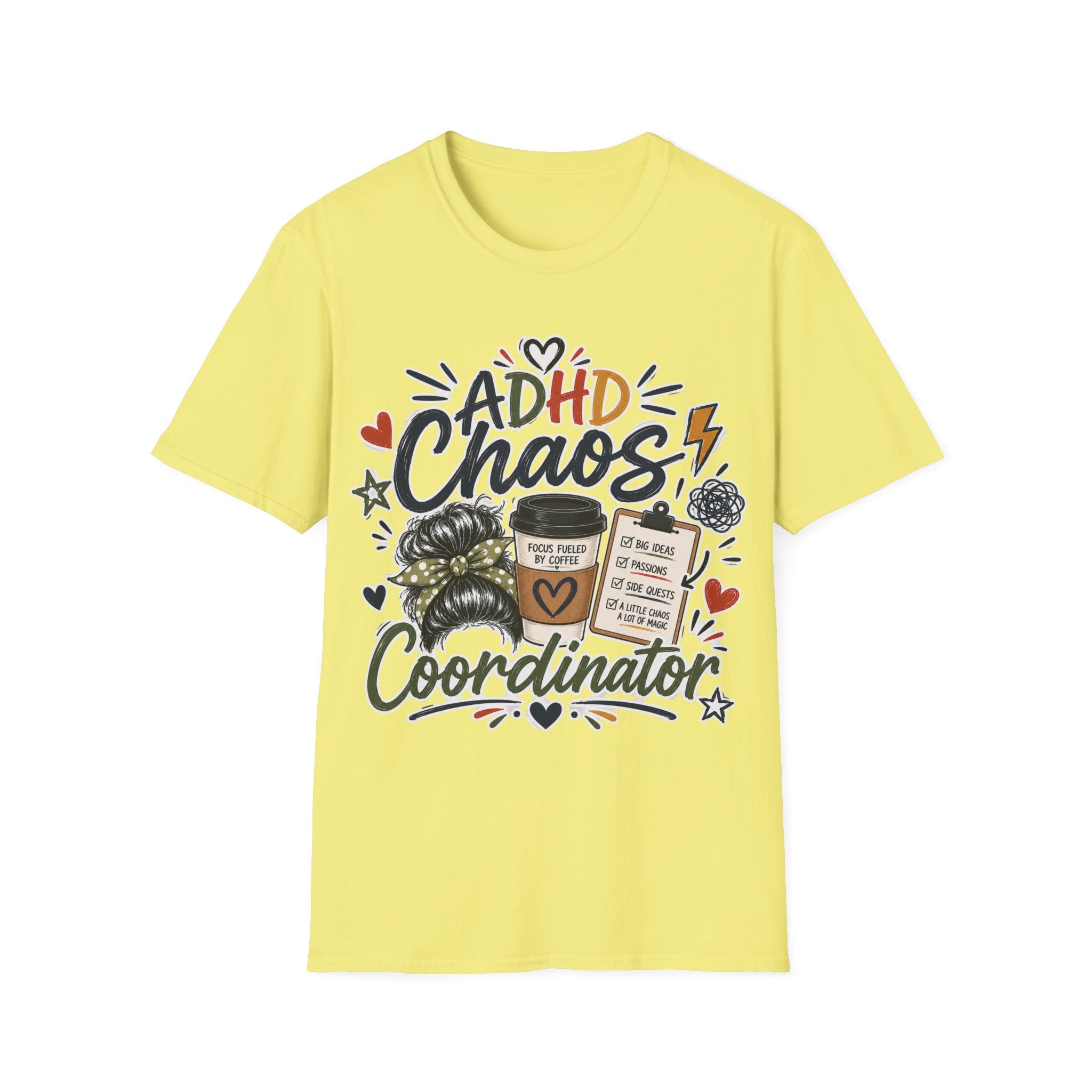 ADHD Chaos Coordinator Shirt | Funny ADHD T-Shirt | ADHD Awareness Graphic Shirt | Mental Health Gift | Coffee & Chaos Apparel