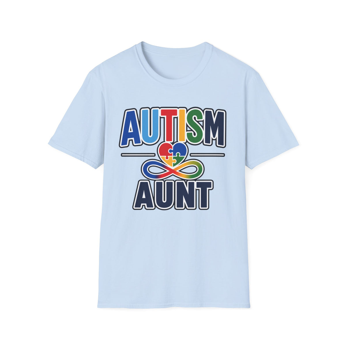 Autism Aunt T-Shirt | Puzzle Heart Infinity Logo