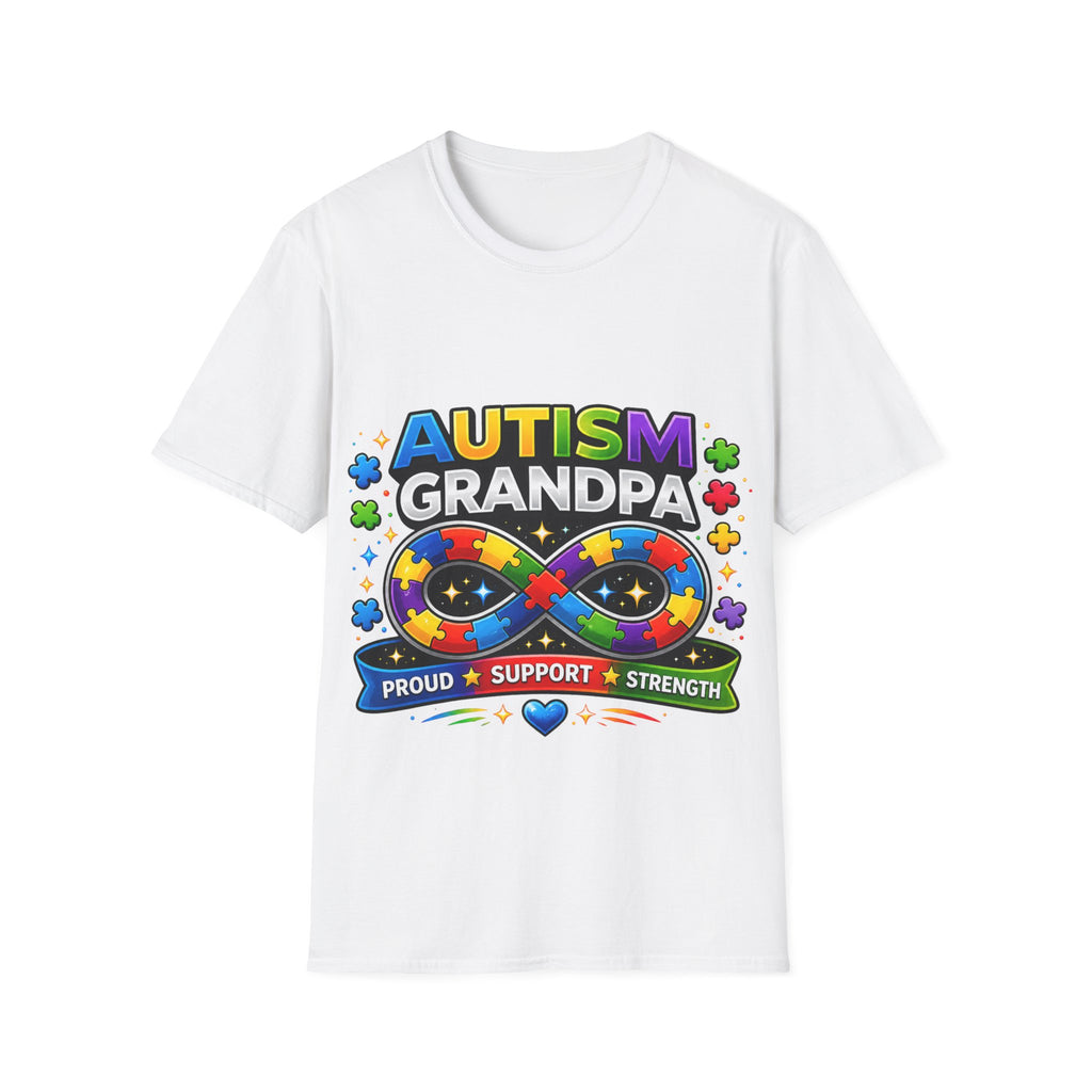 Autism Grandpa Shirt | Proud Autism Grandpa Tee | Puzzle Ribbon Infinity T-Shirt | Autism Awareness Gift for Grandpa