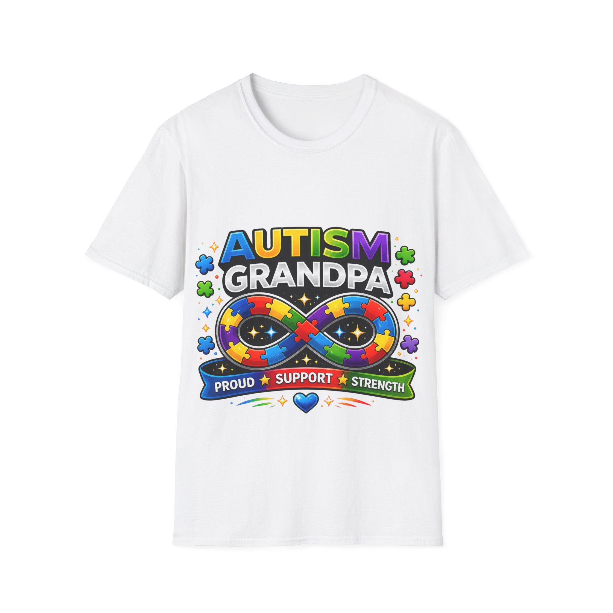 Autism Grandpa Shirt | Proud Autism Grandpa Tee | Puzzle Ribbon Infinity T-Shirt | Autism Awareness Gift for Grandpa
