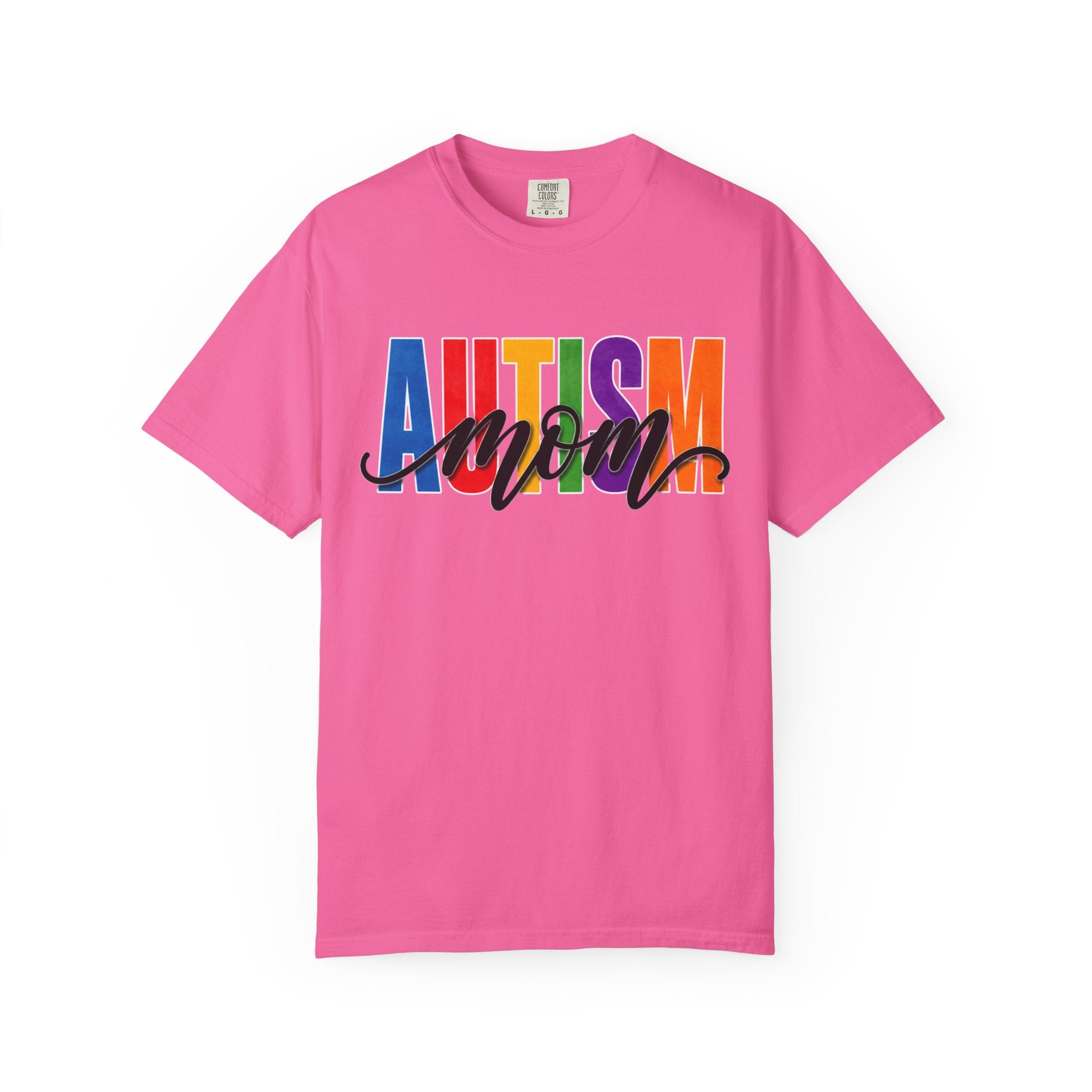 Autism Mom Shirt Autism Mom T Shirt Rainbow Block Letter Tee Script Mom Graphic Autism Awareness Autism Acceptance Gift for Mom