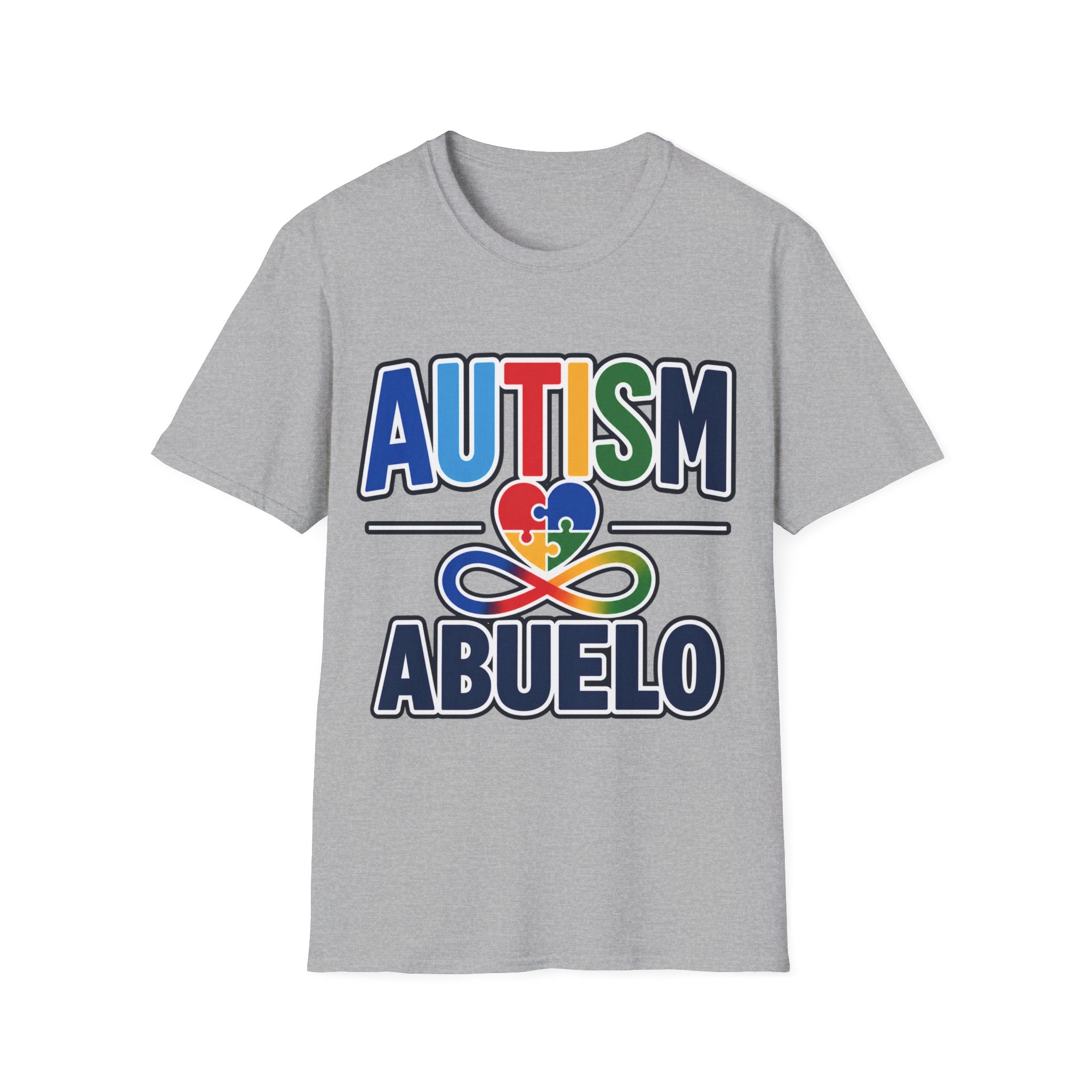 Autism Puzzle Heart Infinity Abuelo T-Shirt | Grandfather Awareness Tee